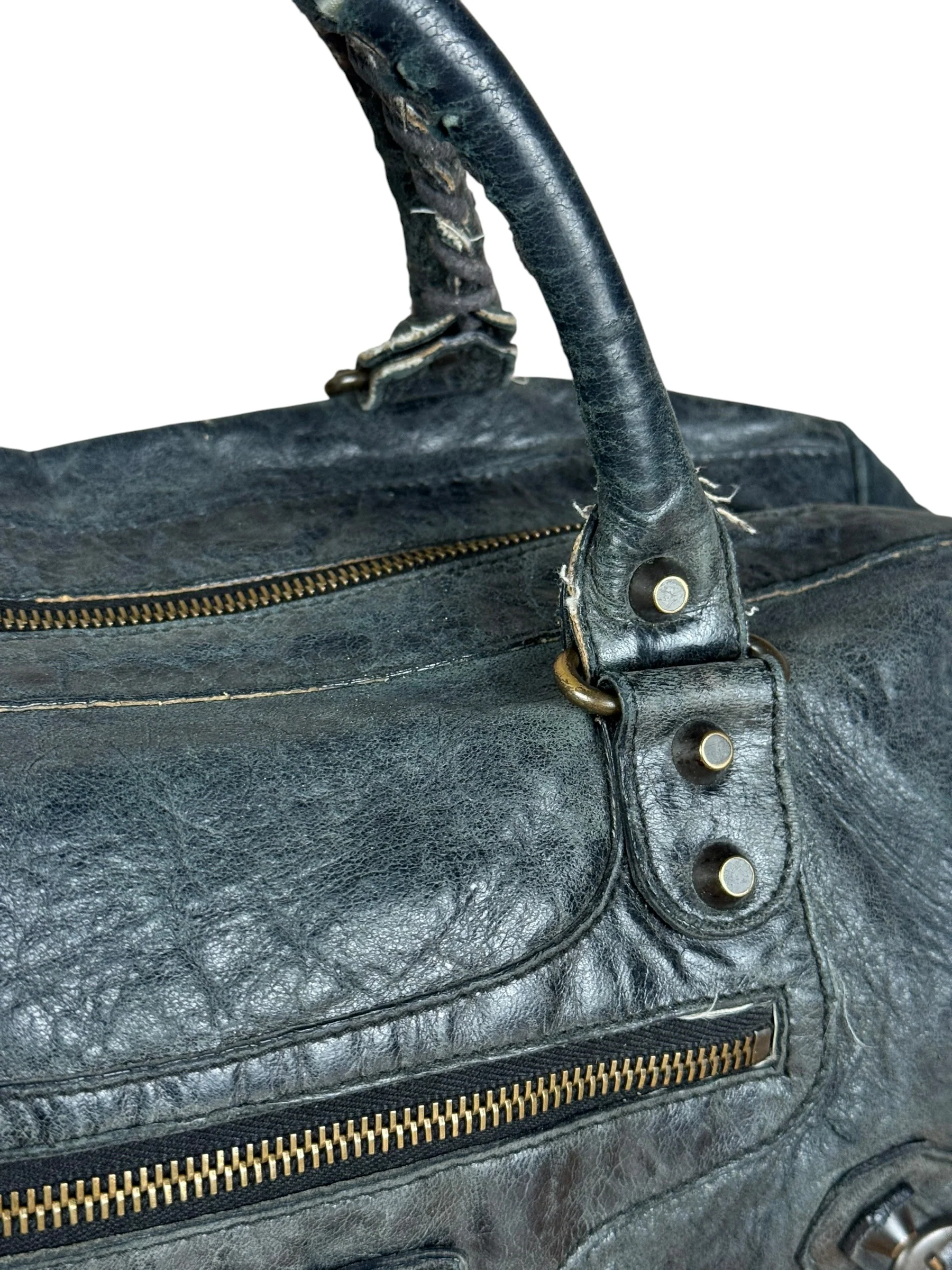 Balenciaga Vintage Dark Blue Leather Classic City Bag - Image 14