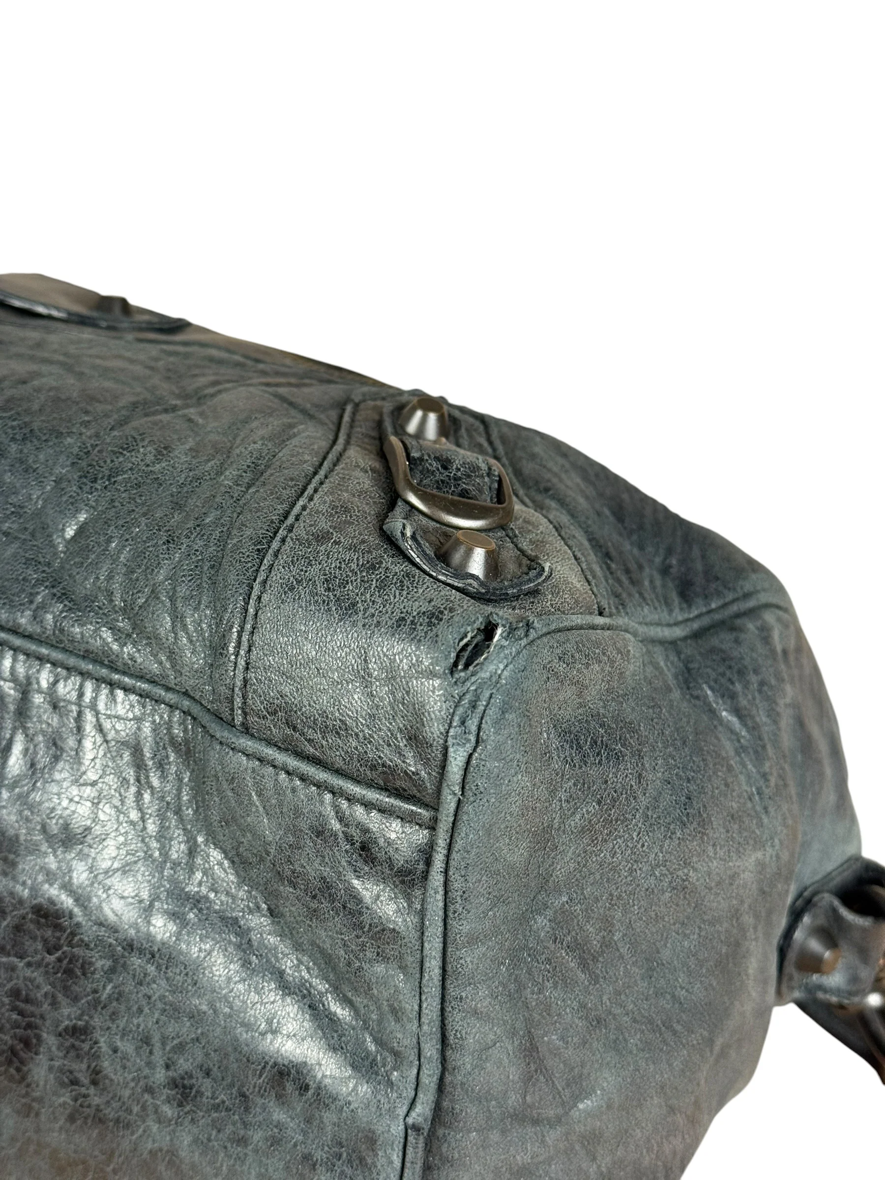 Balenciaga Vintage Dark Blue Leather Classic City Bag - Image 19