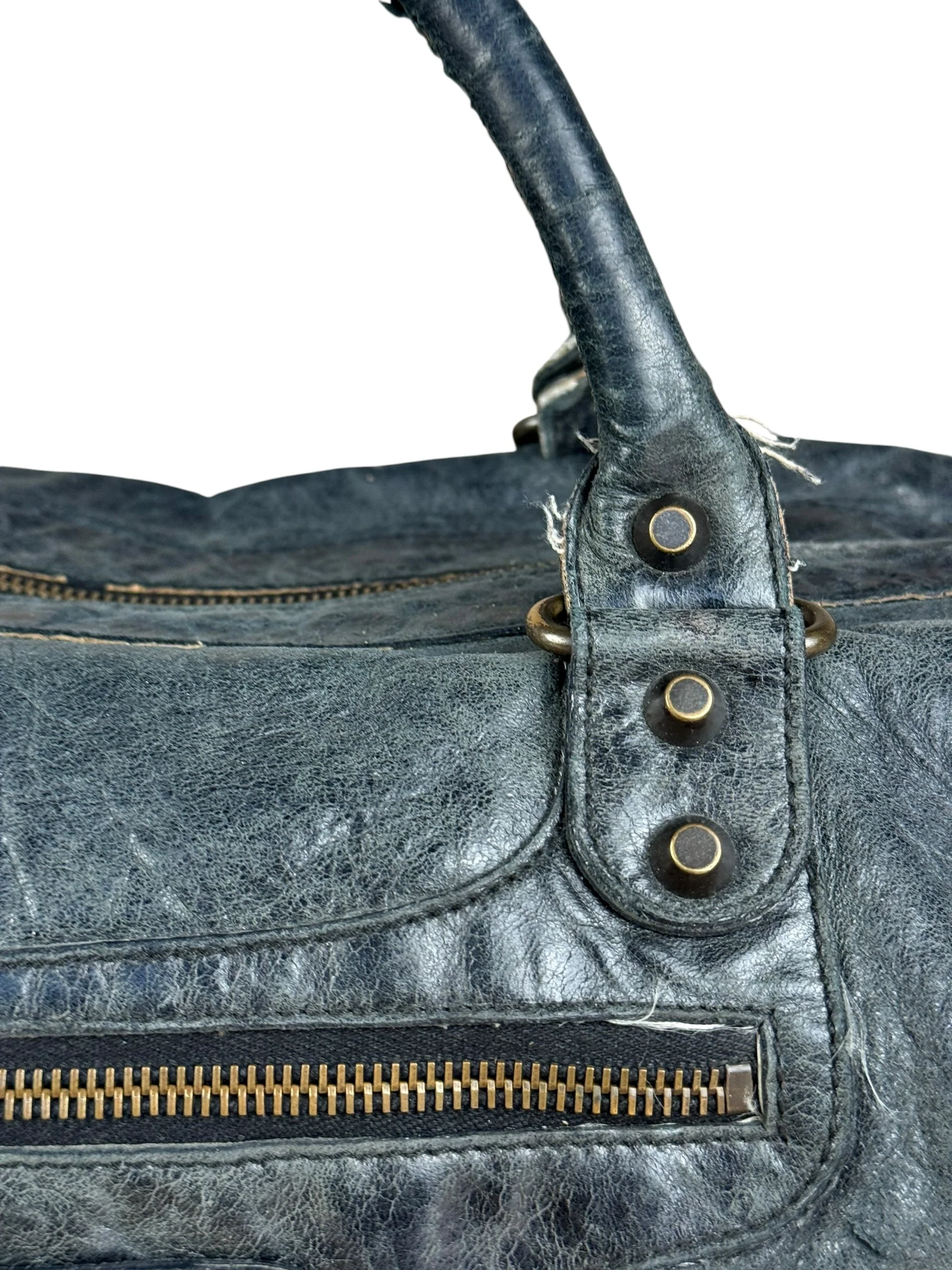 Balenciaga Vintage Dark Blue Leather Classic City Bag - Image 3