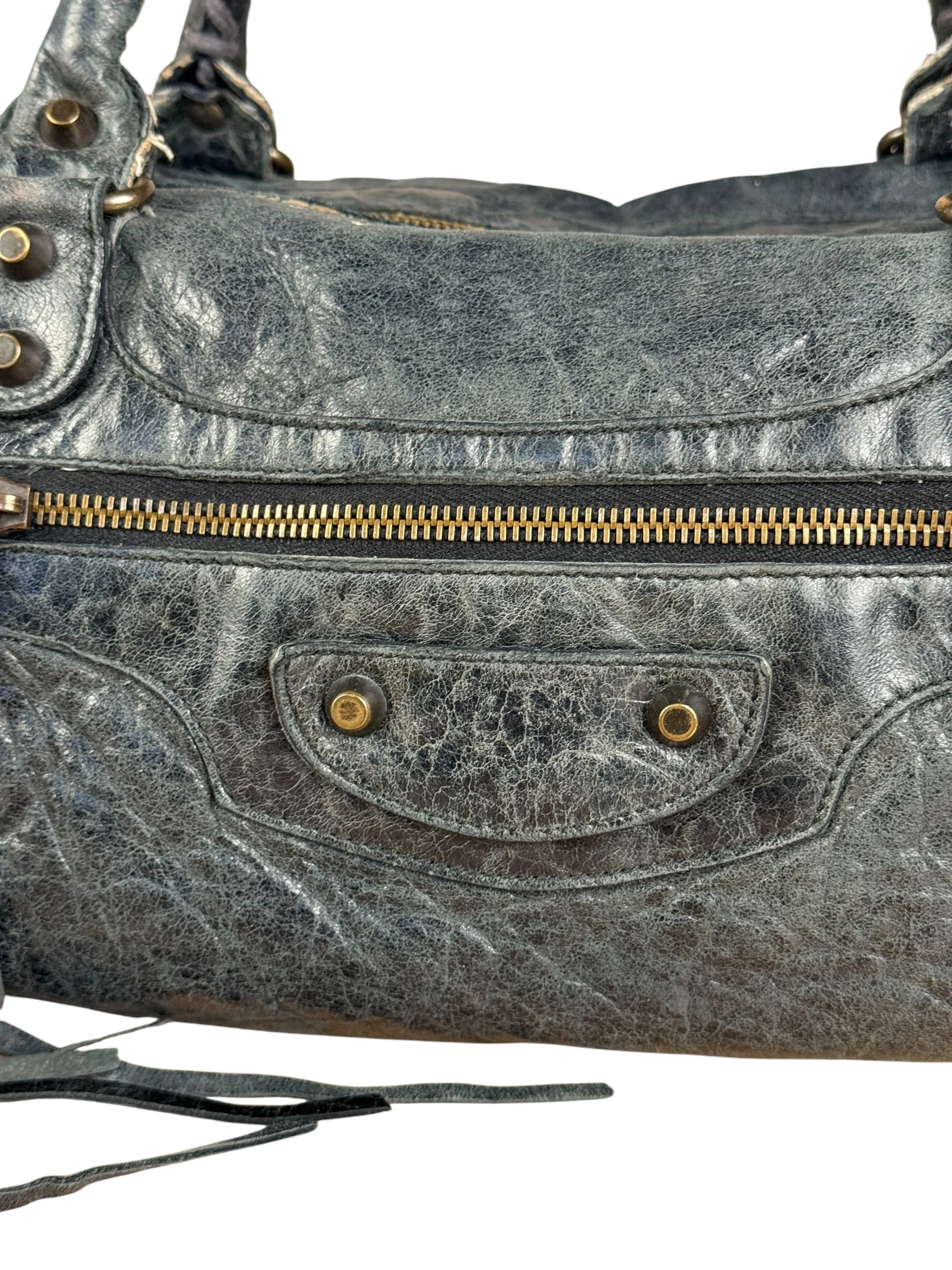 Balenciaga Vintage Dark Blue Leather Classic City Bag - Image 4
