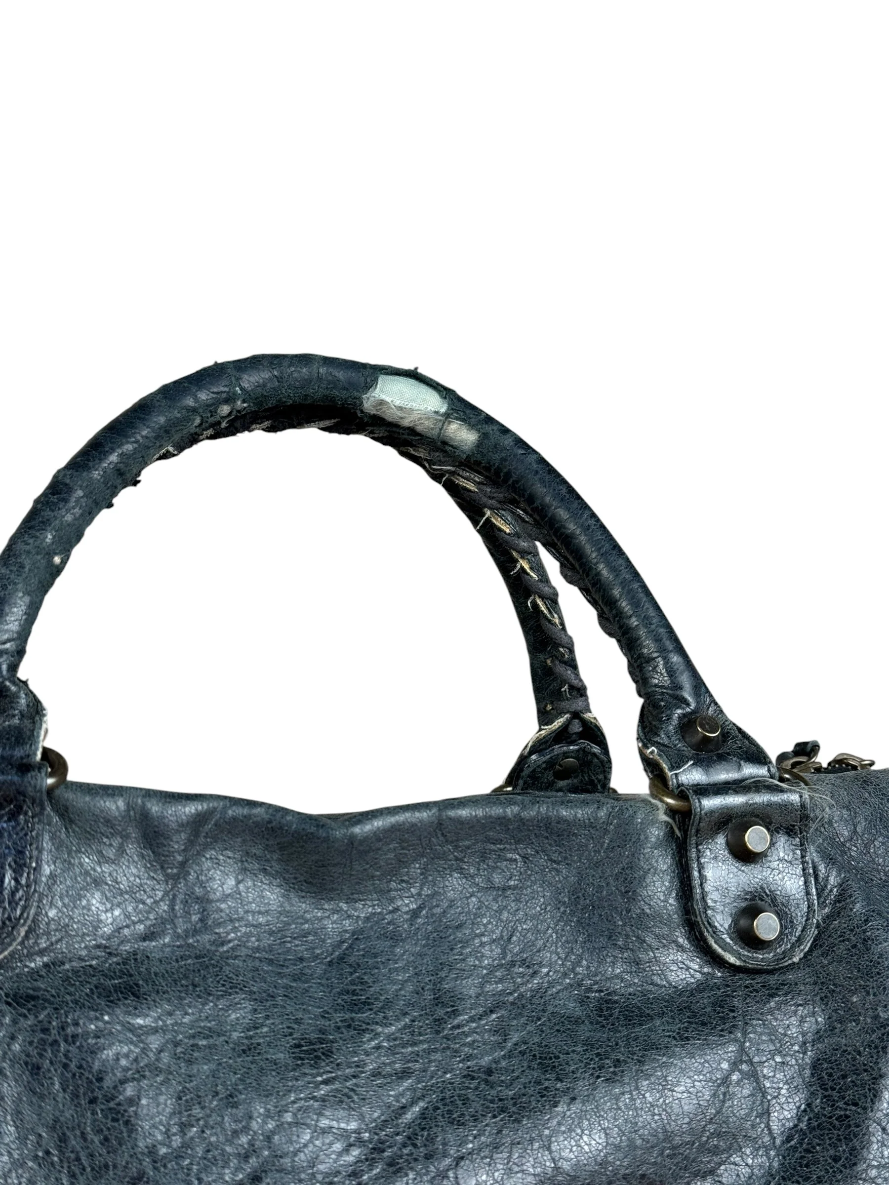 Balenciaga Vintage Dark Blue Leather Classic City Bag - Image 9