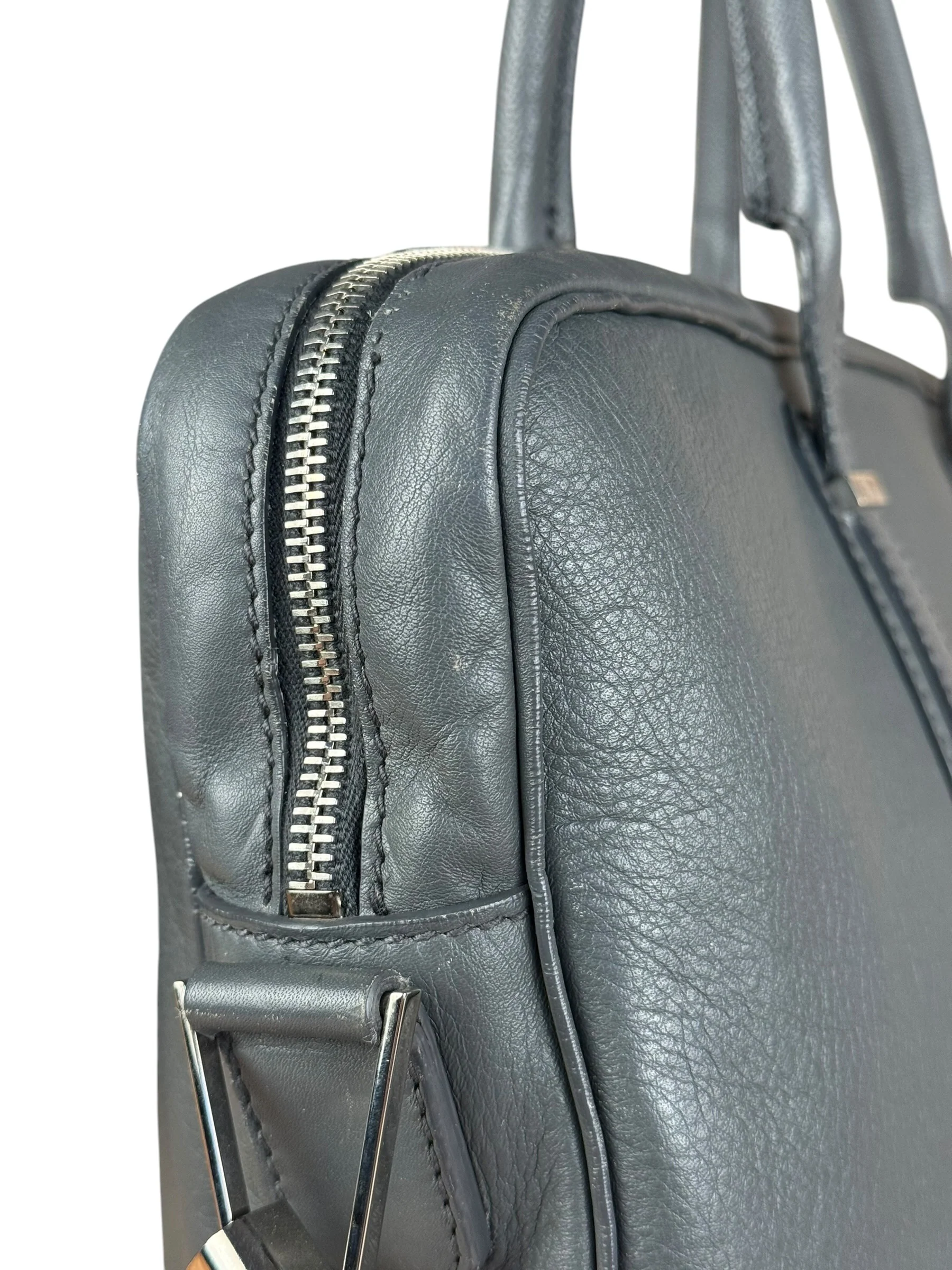 Balenciaga Vintage Grey Leather Work Bag - Image 10
