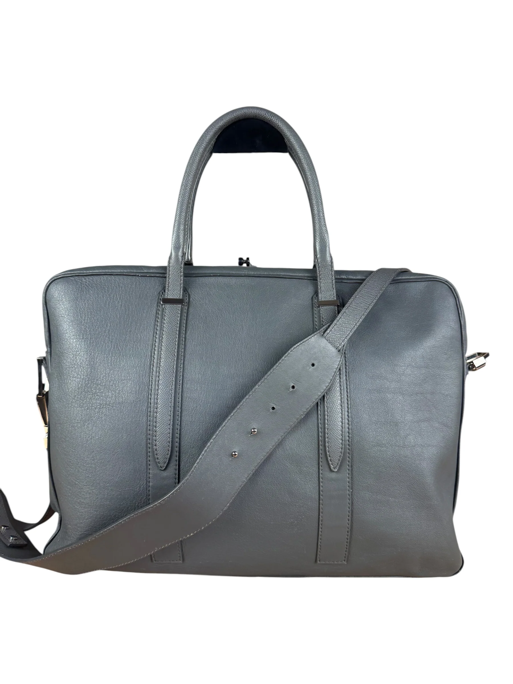 Balenciaga Vintage Grey Leather Work Bag - Image 21