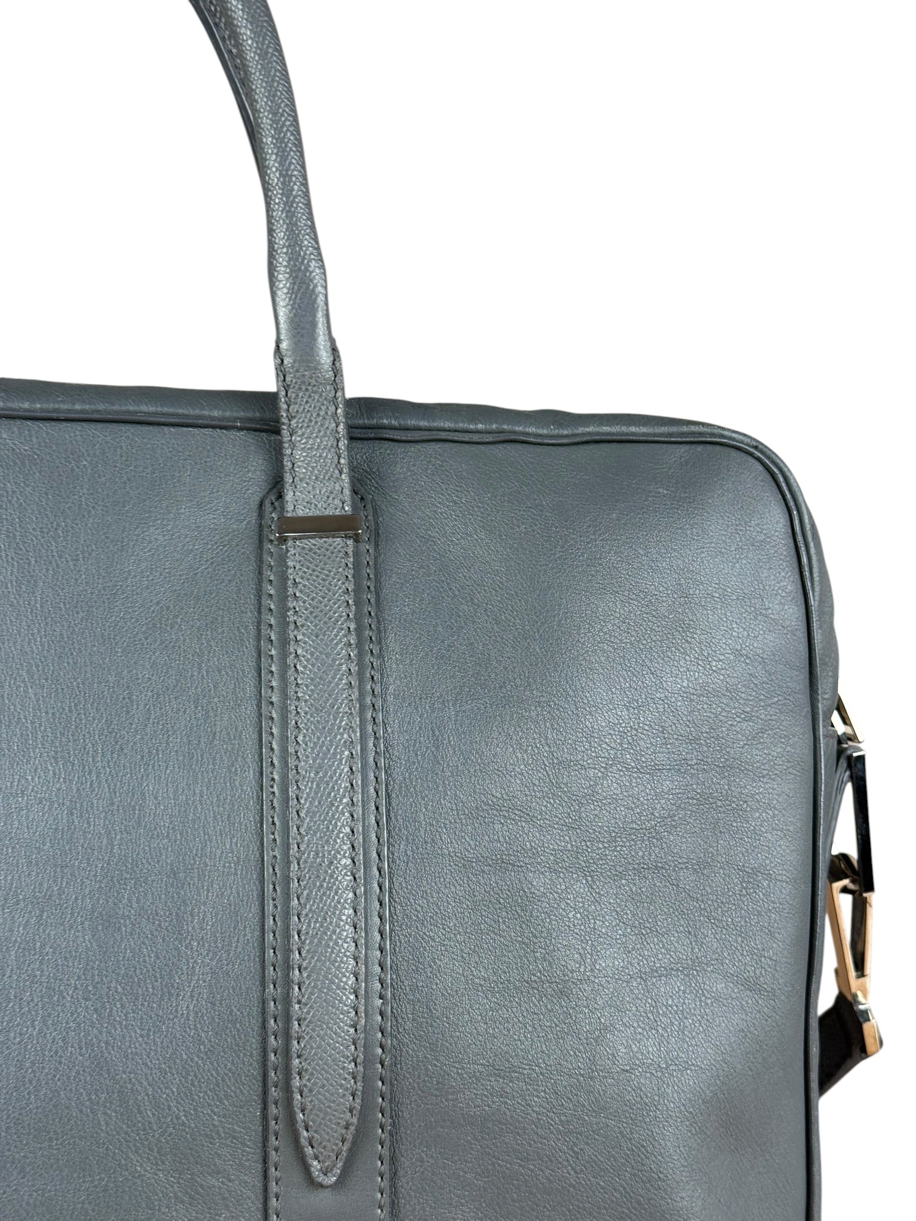 Balenciaga Vintage Grey Leather Work Bag - Image 3
