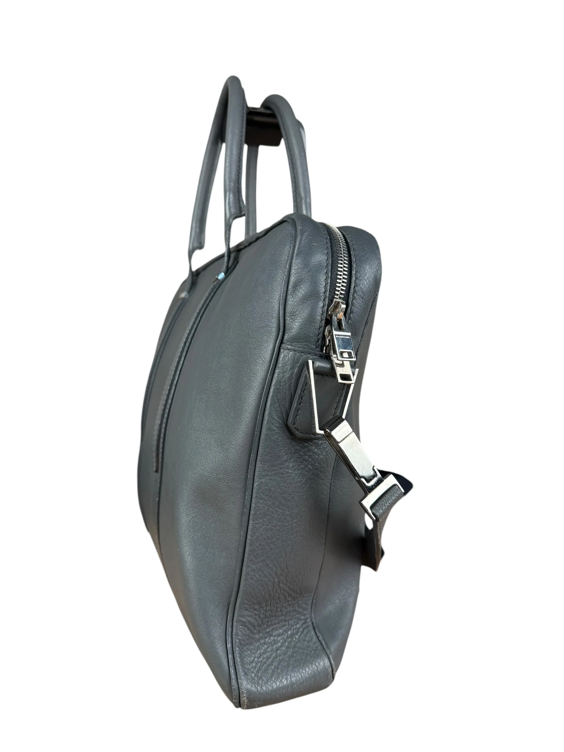 Balenciaga Vintage Grey Leather Work Bag - Image 7