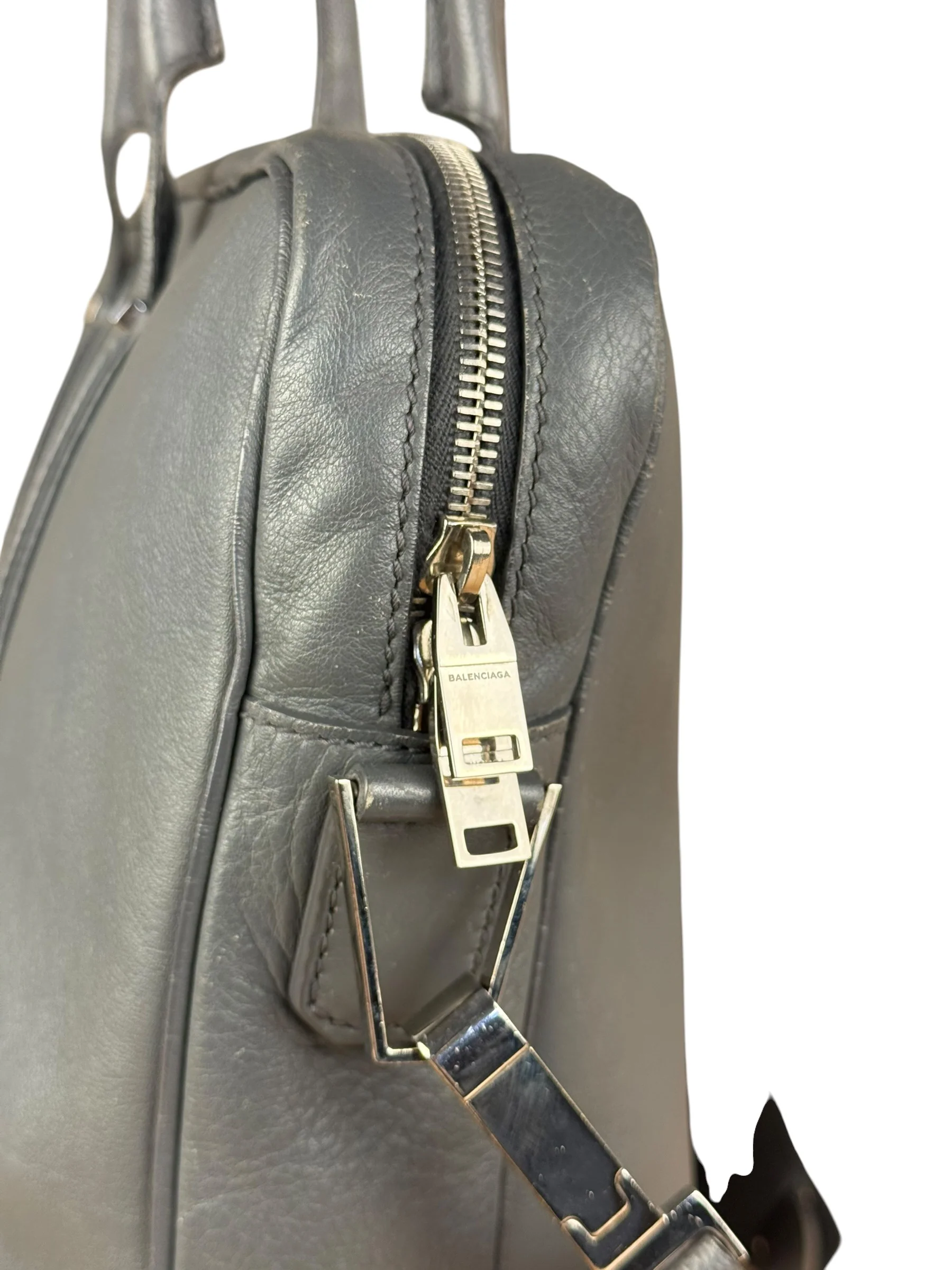 Balenciaga Vintage Grey Leather Work Bag - Image 8