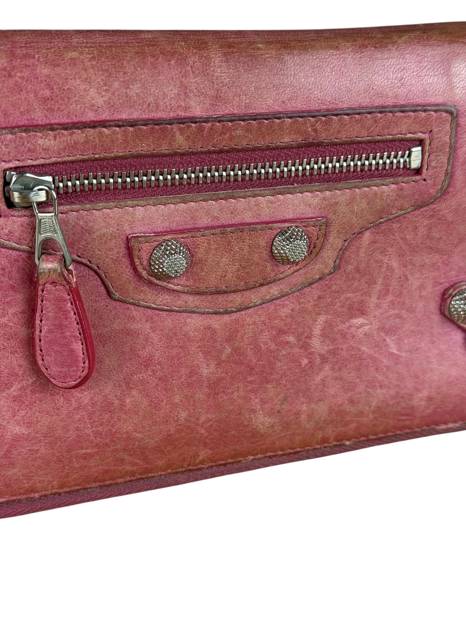 Balenciaga Vintage Pink Le Agneau Long Wallet - Image 3