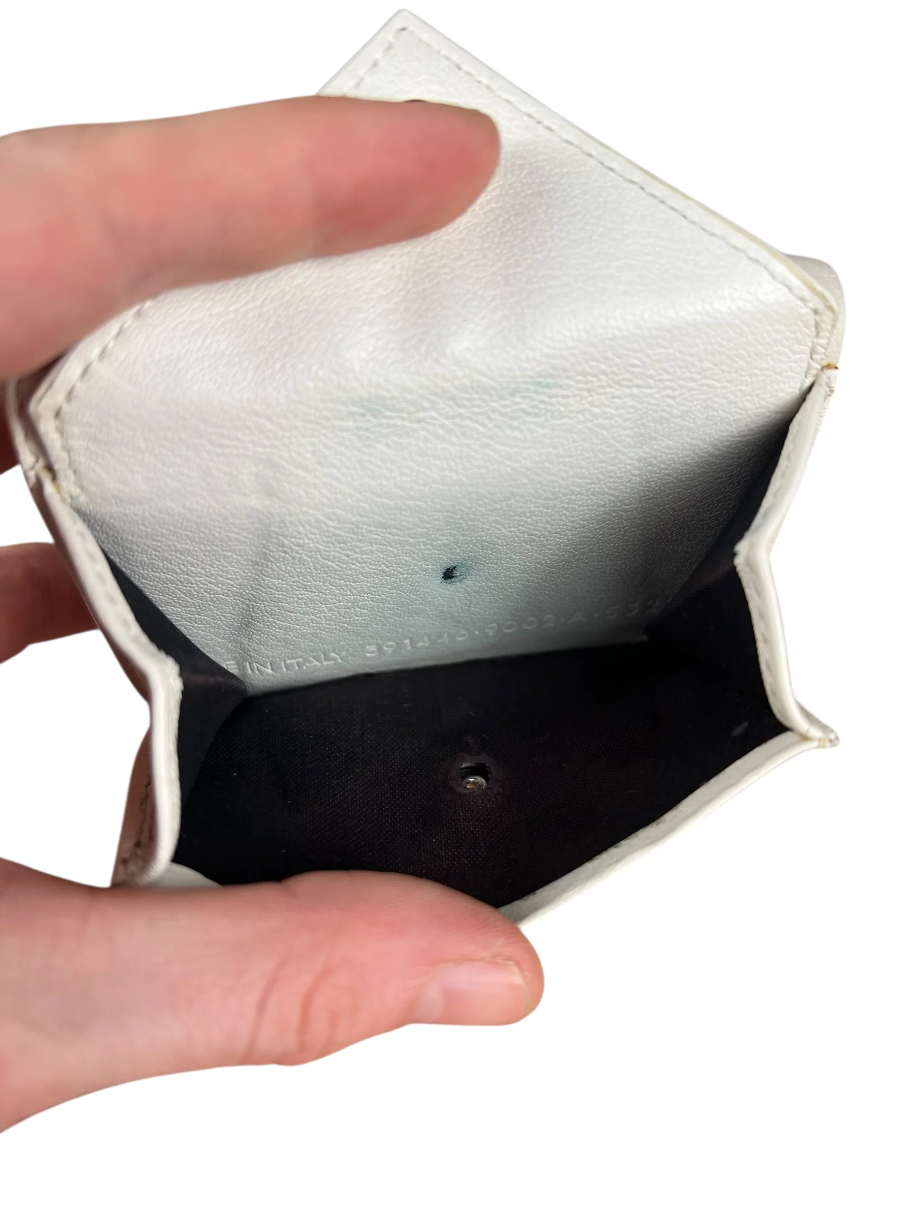 Balenciaga White Leather Papier Compact Wallet - Image 11