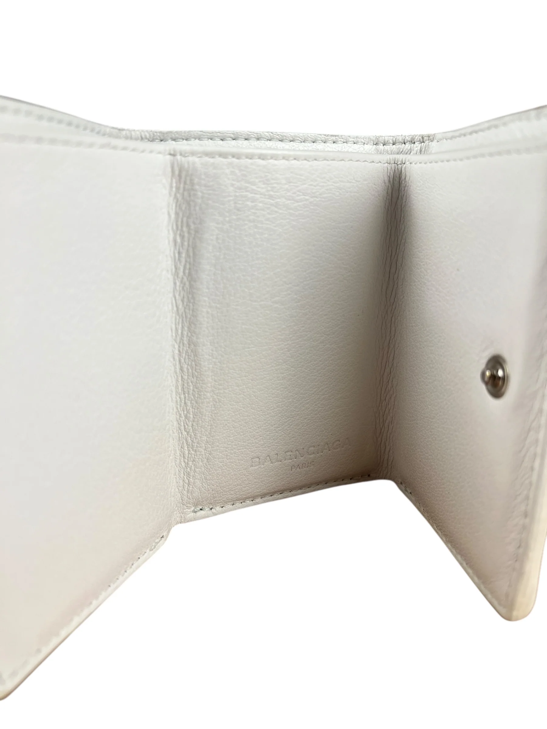 Balenciaga White Leather Papier Compact Wallet - Image 12