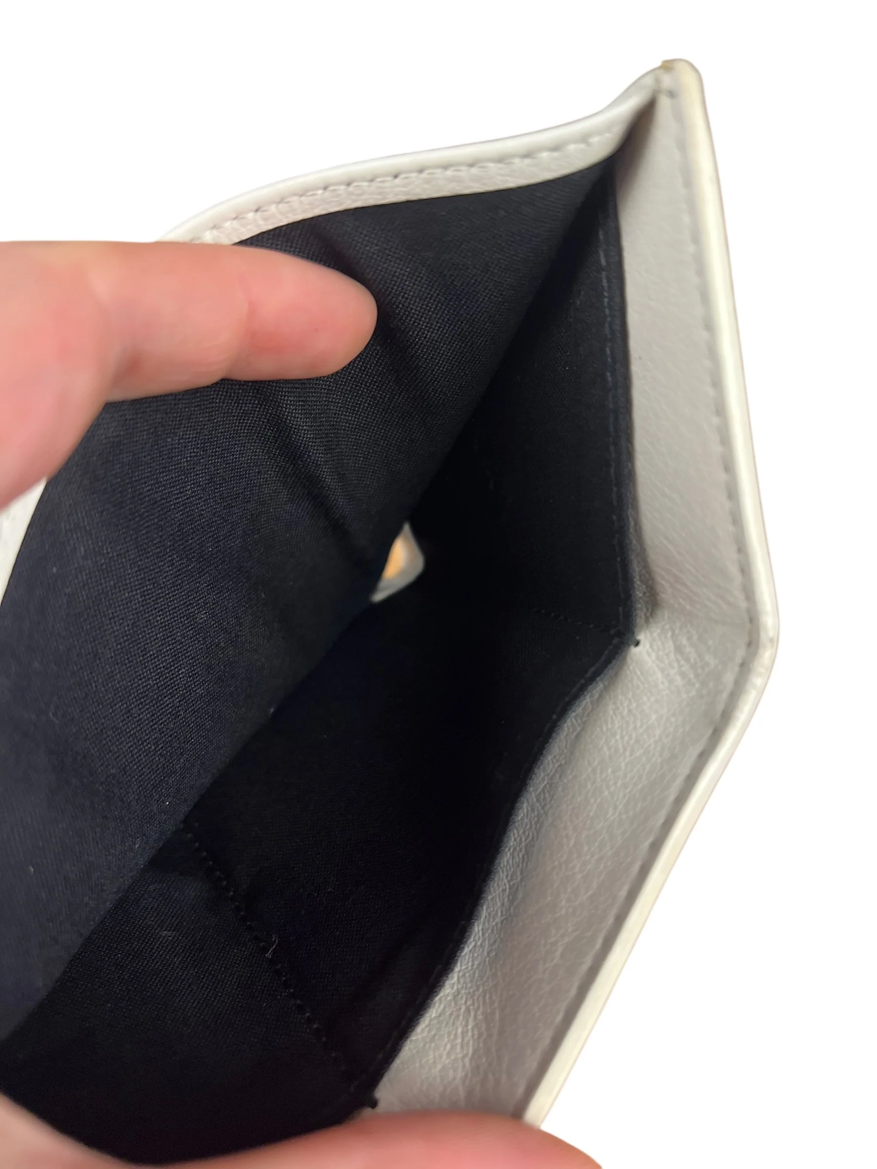 Balenciaga White Leather Papier Compact Wallet - Image 13
