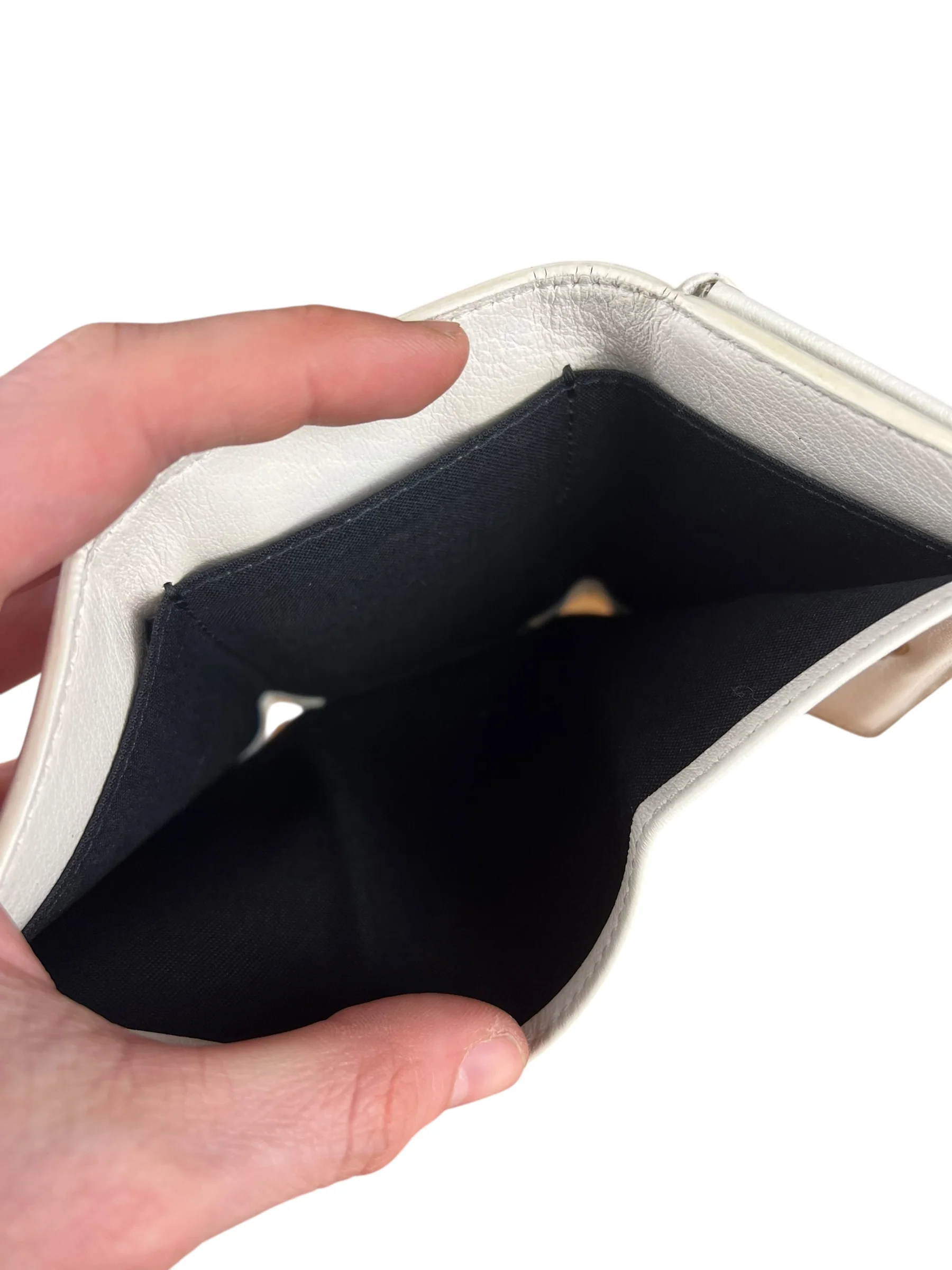 Balenciaga White Leather Papier Compact Wallet - Image 7