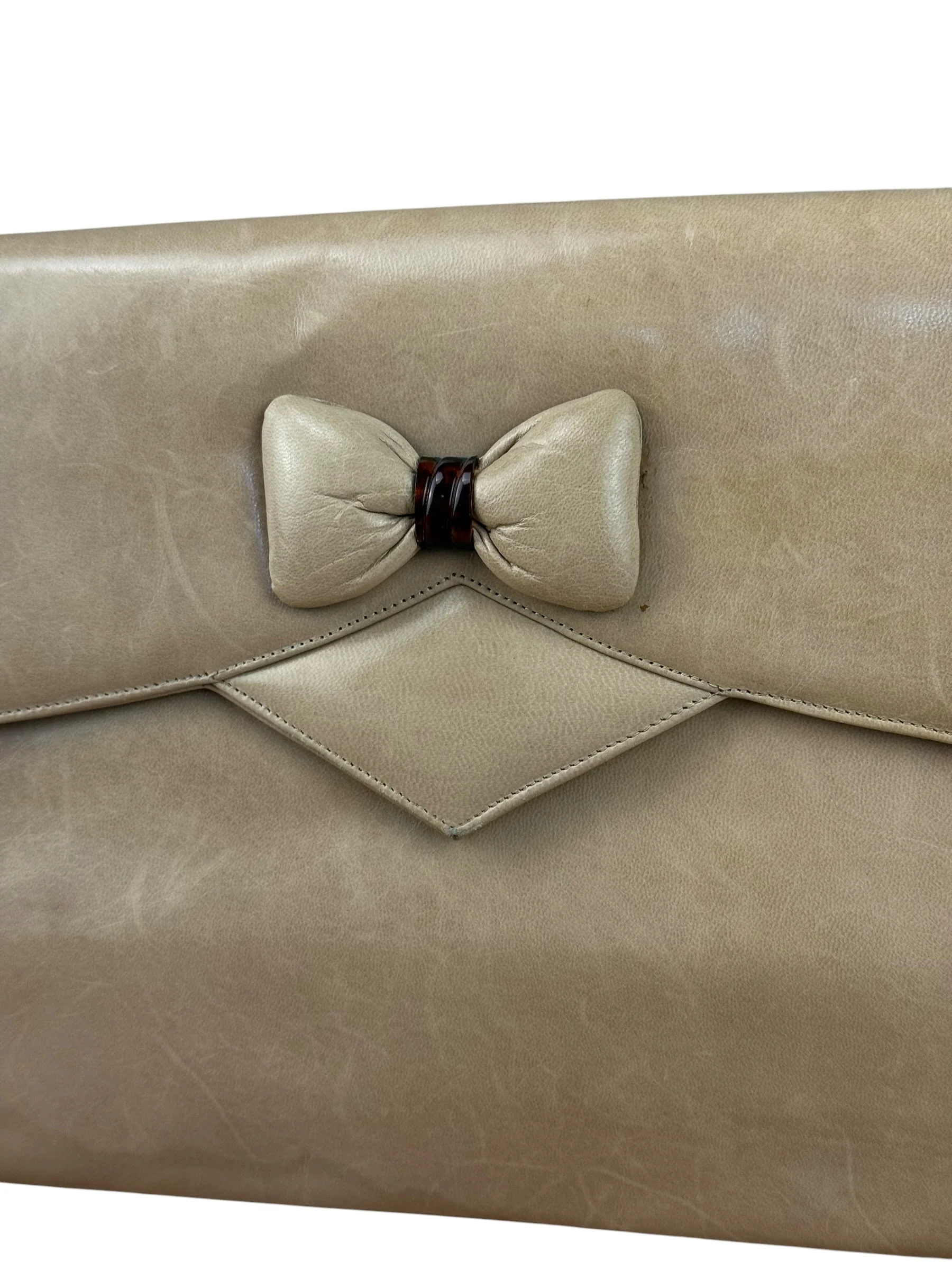 Bally Leather Bow Clutch - Image 3