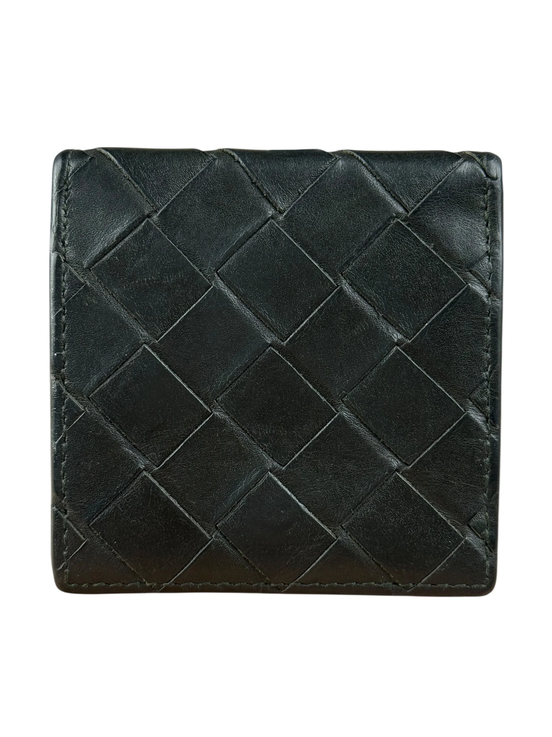 Bottega Veneta Black Intreccio Leather Coin Wallet - Image 3