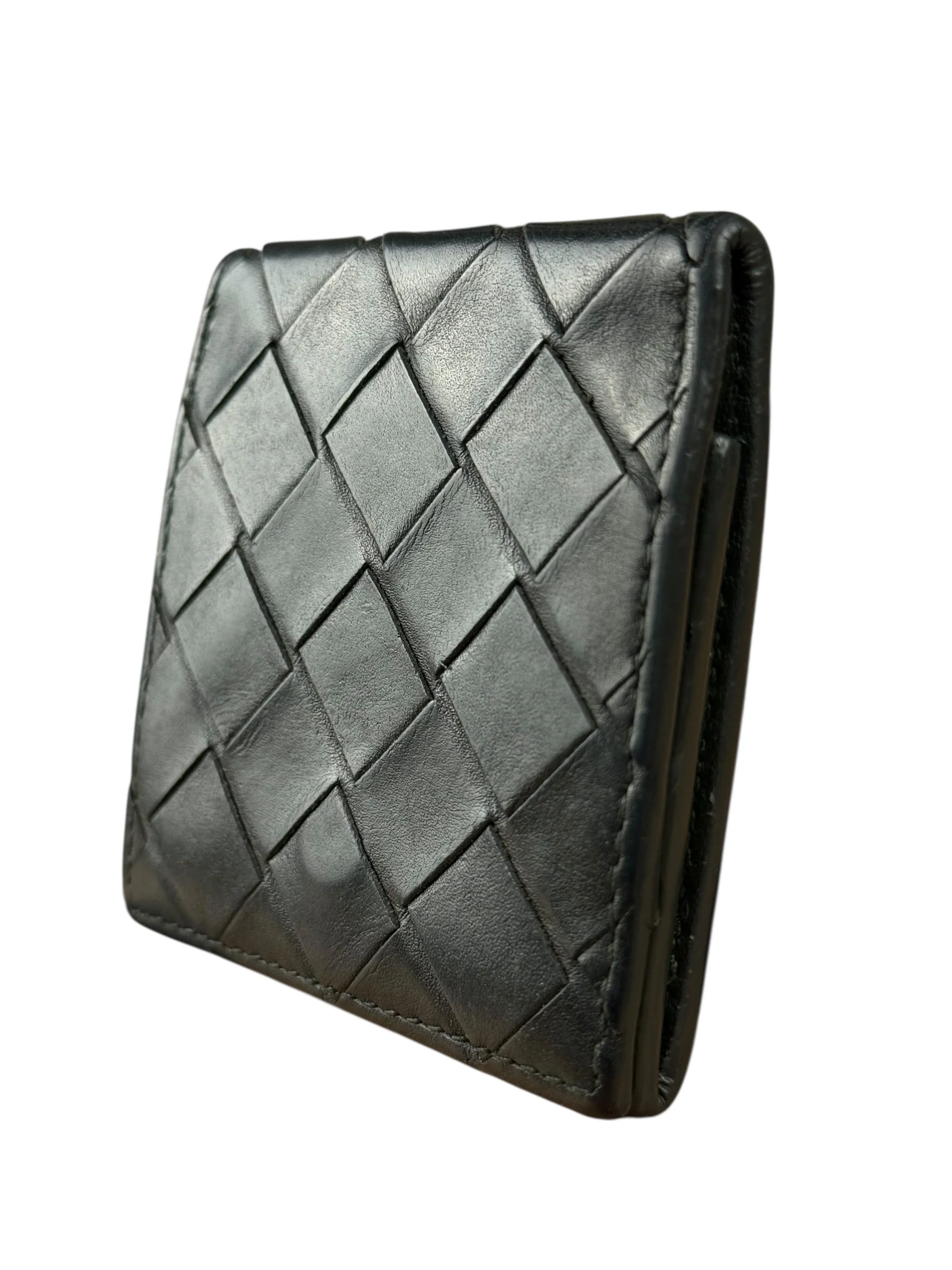 Bottega Veneta Black Intreccio Leather Coin Wallet - Image 4