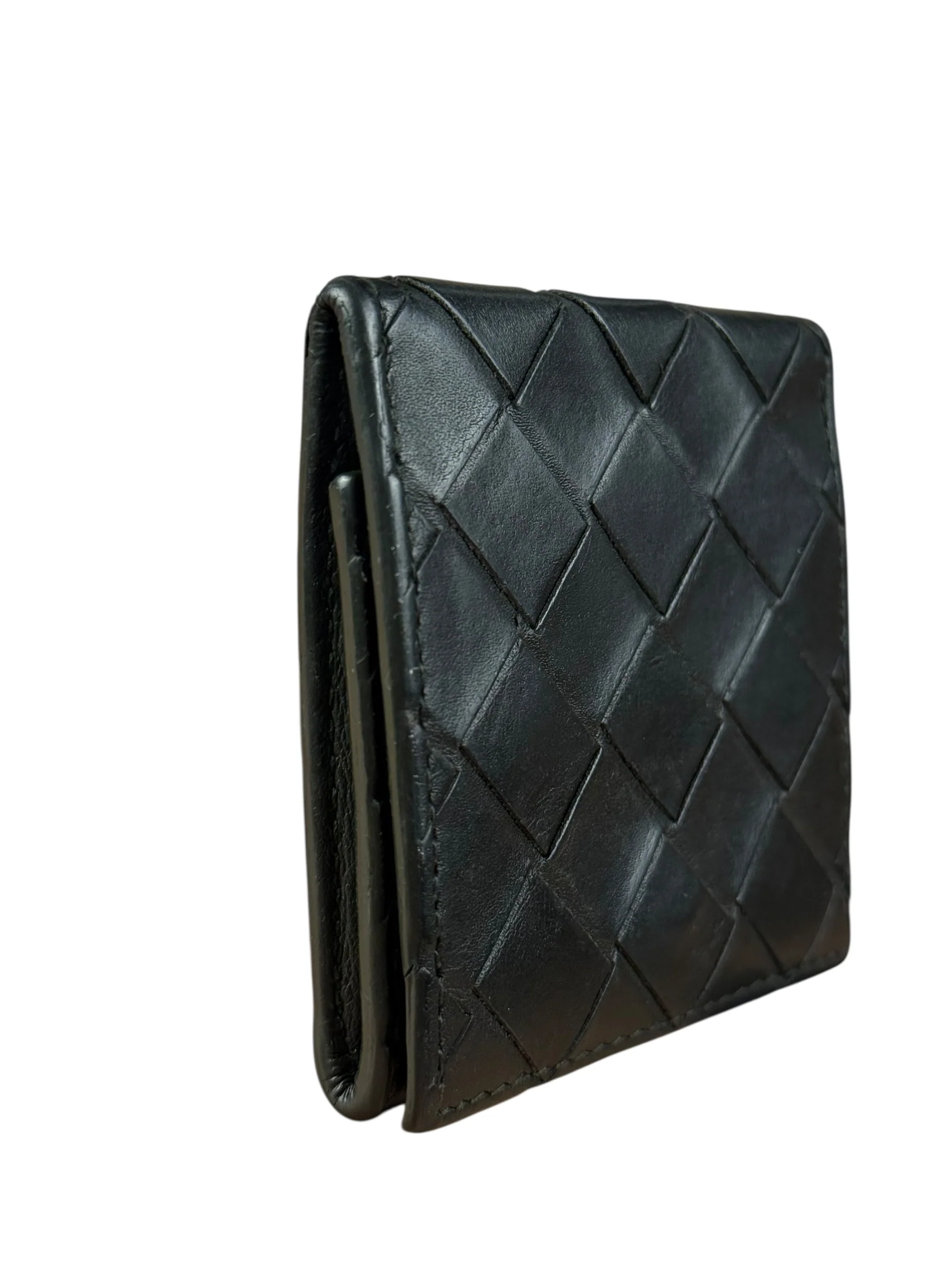 Bottega Veneta Black Intreccio Leather Coin Wallet - Image 5