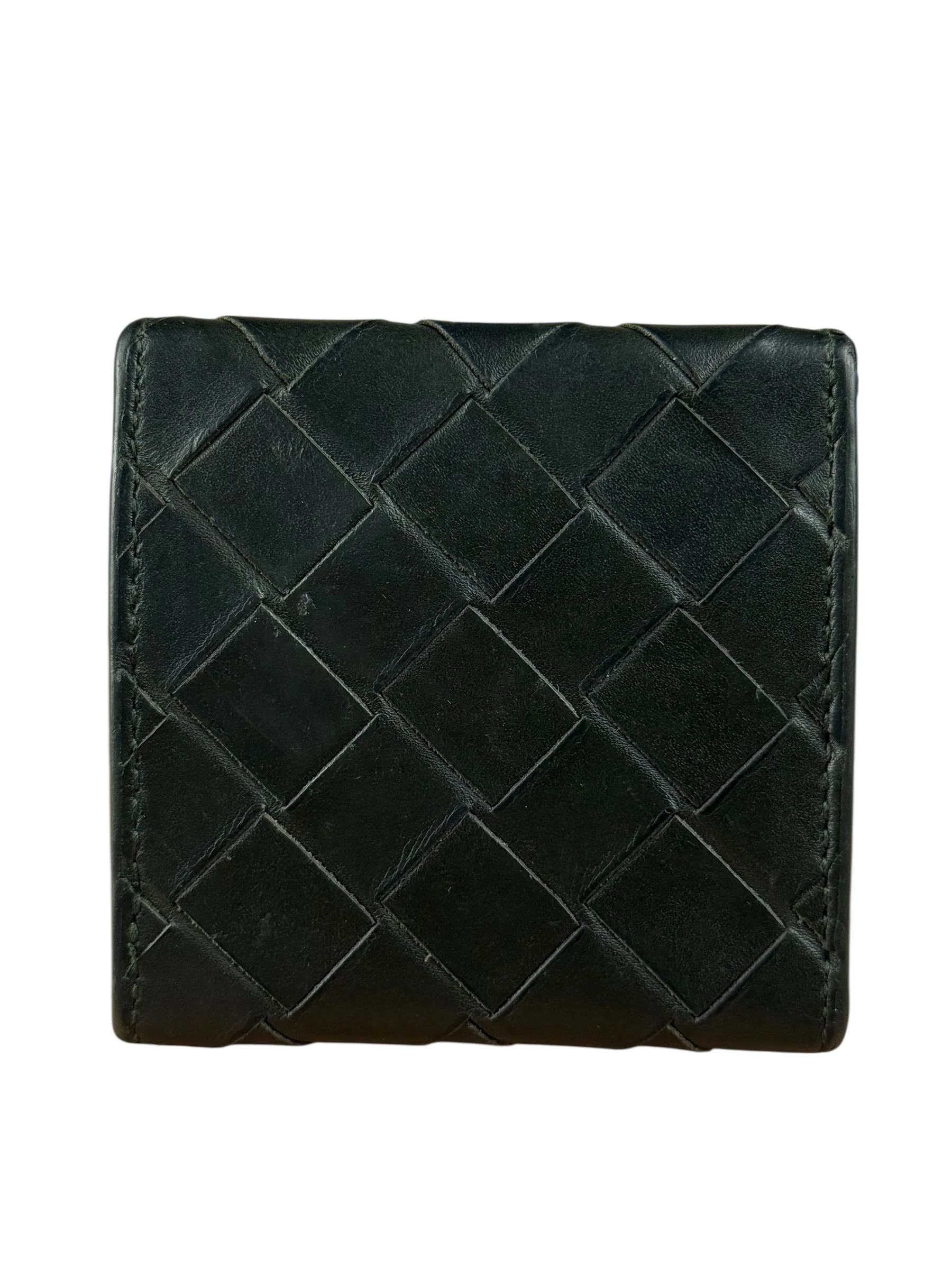 Bottega Veneta Black Intreccio Leather Coin Wallet - Image 6