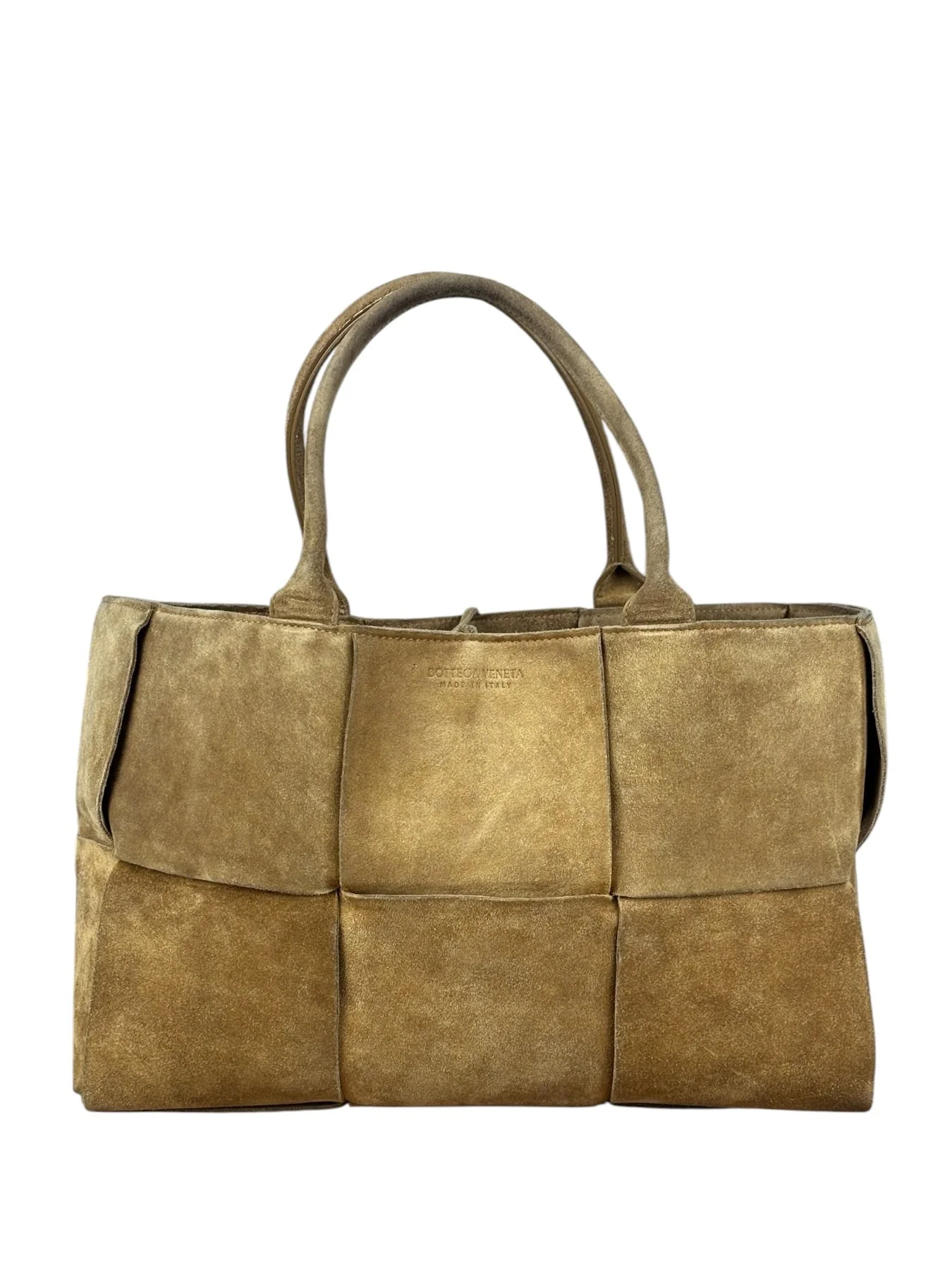 Bottega Veneta Brown Suede Maxi Intrecciato Arco Tote