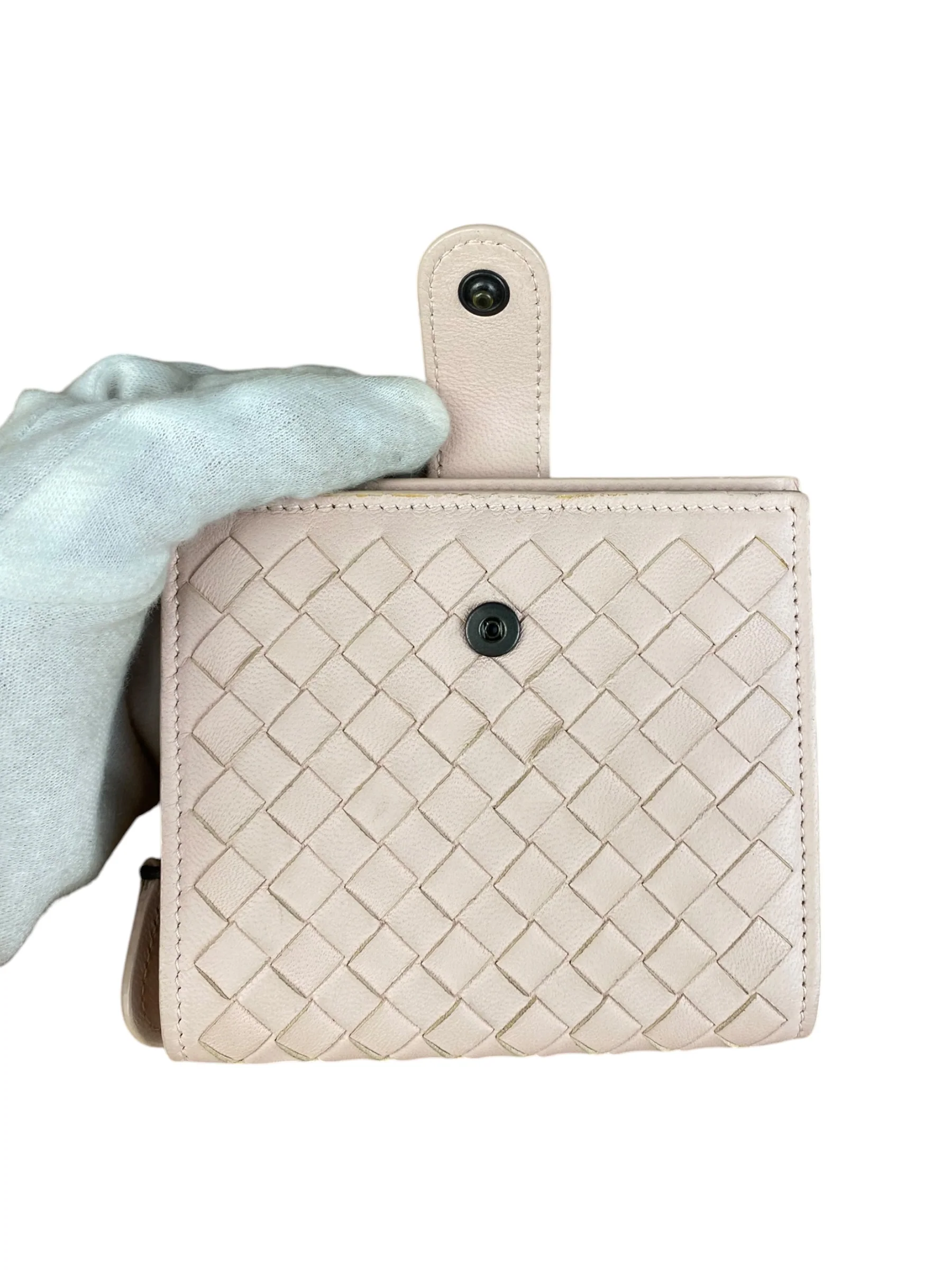 Bottega Veneta Intreccio Leather Wallet Light Pink - Image 7