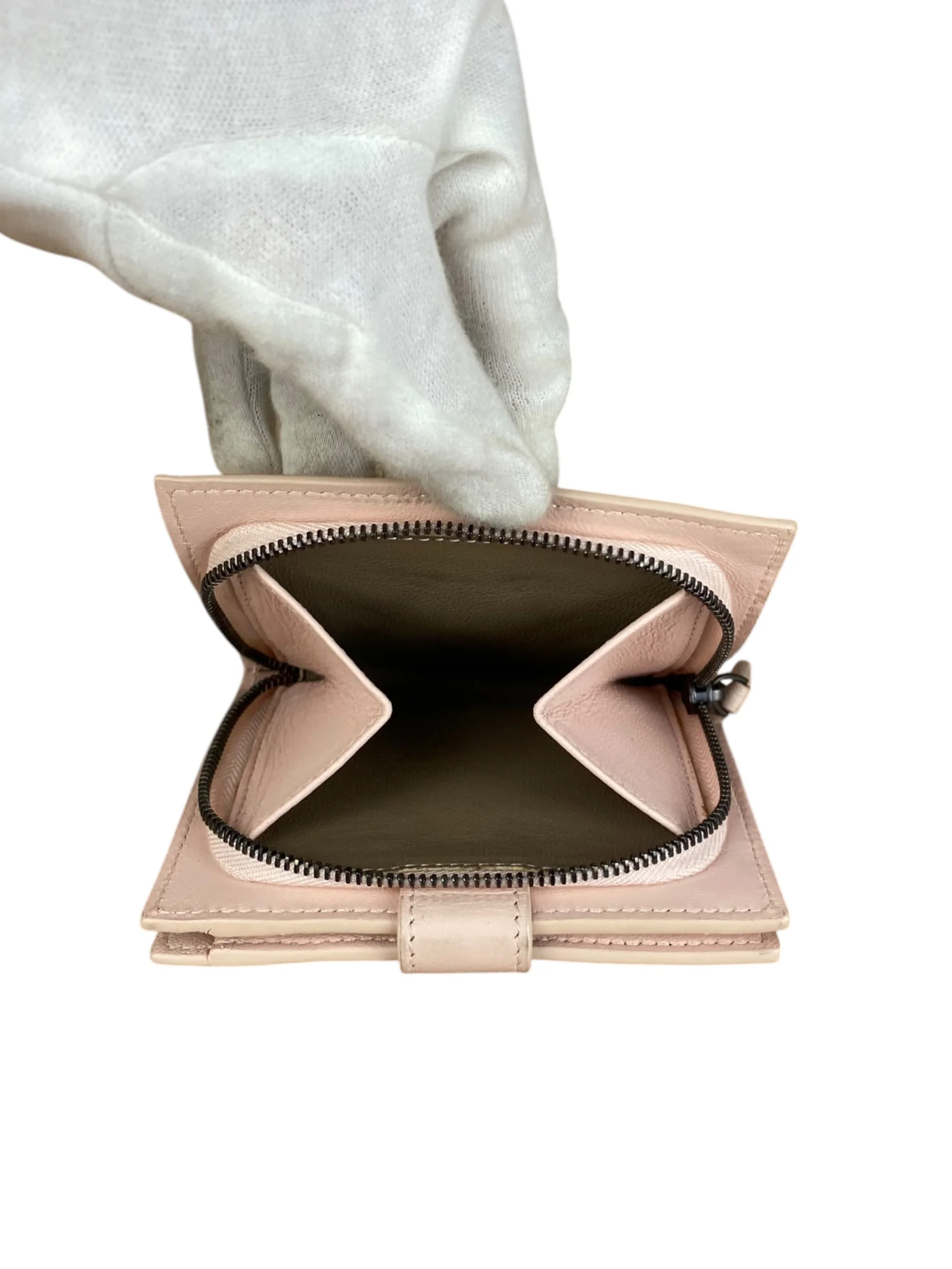 Bottega Veneta Intreccio Leather Wallet Light Pink - Image 9