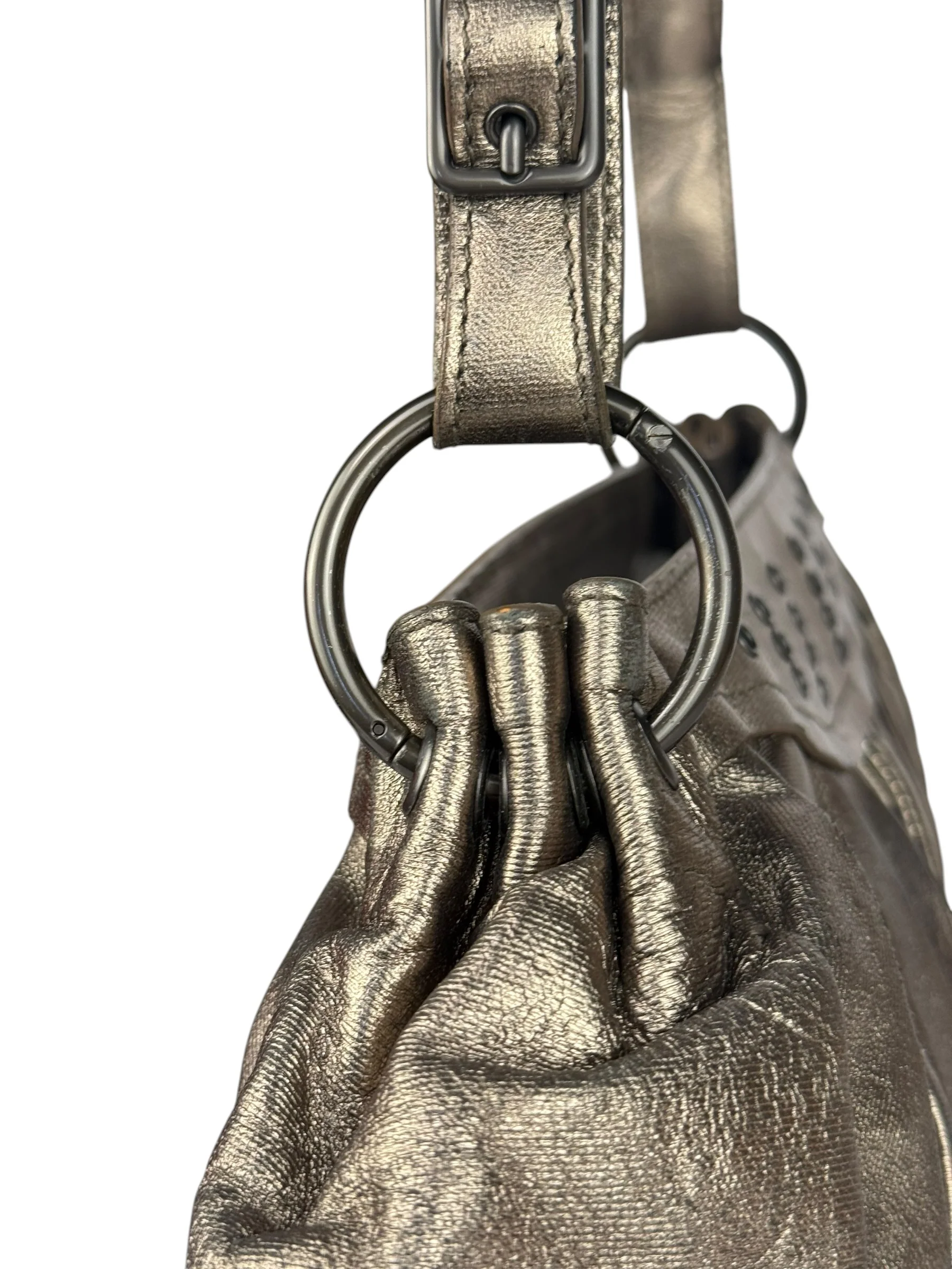 Bottega Veneta Metallic Pleated Shoulder Bag - Image 7