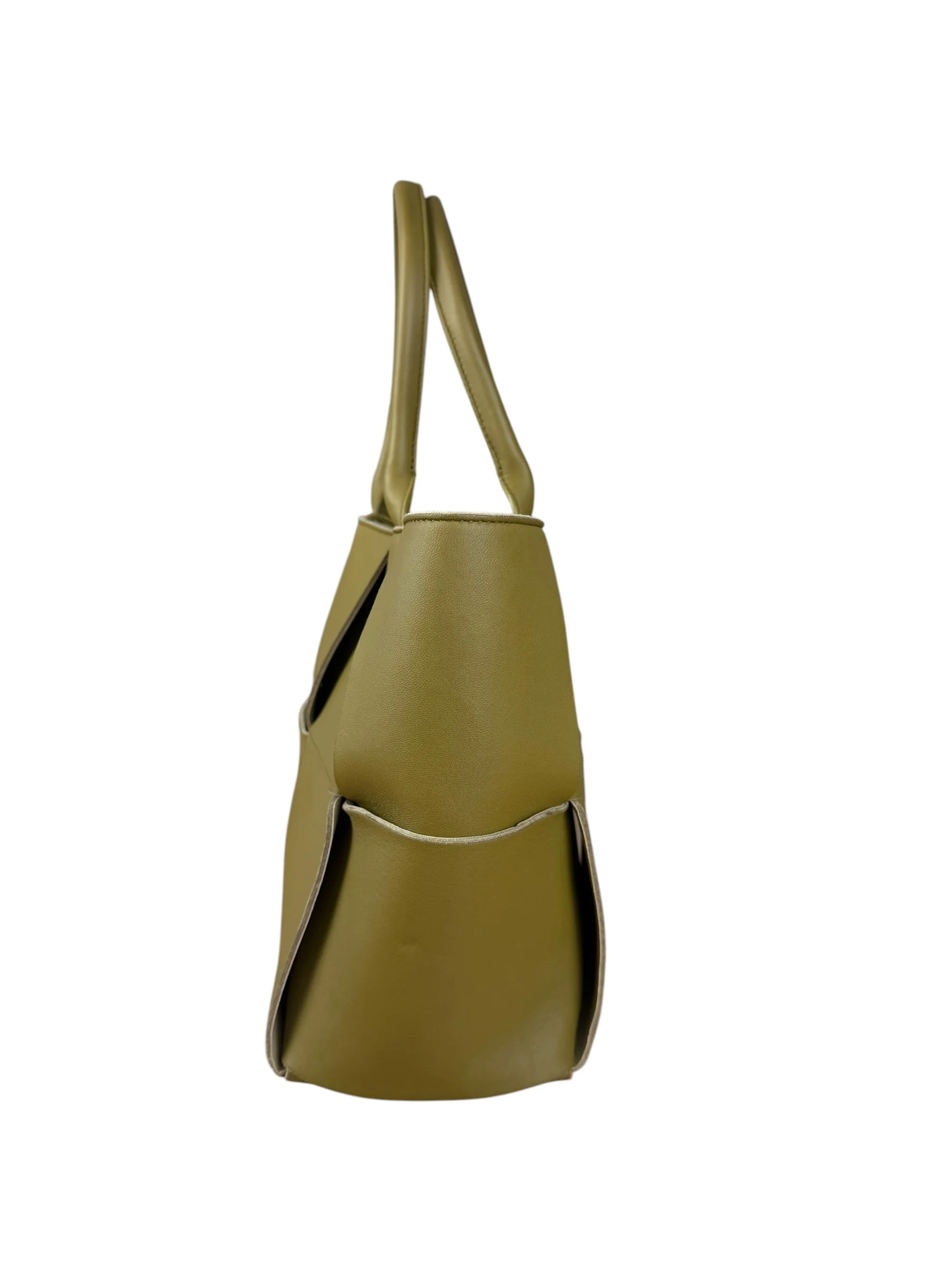 Bottega Veneta Muted Olive Intreccio Arco Woven Leather Tote - Image 10