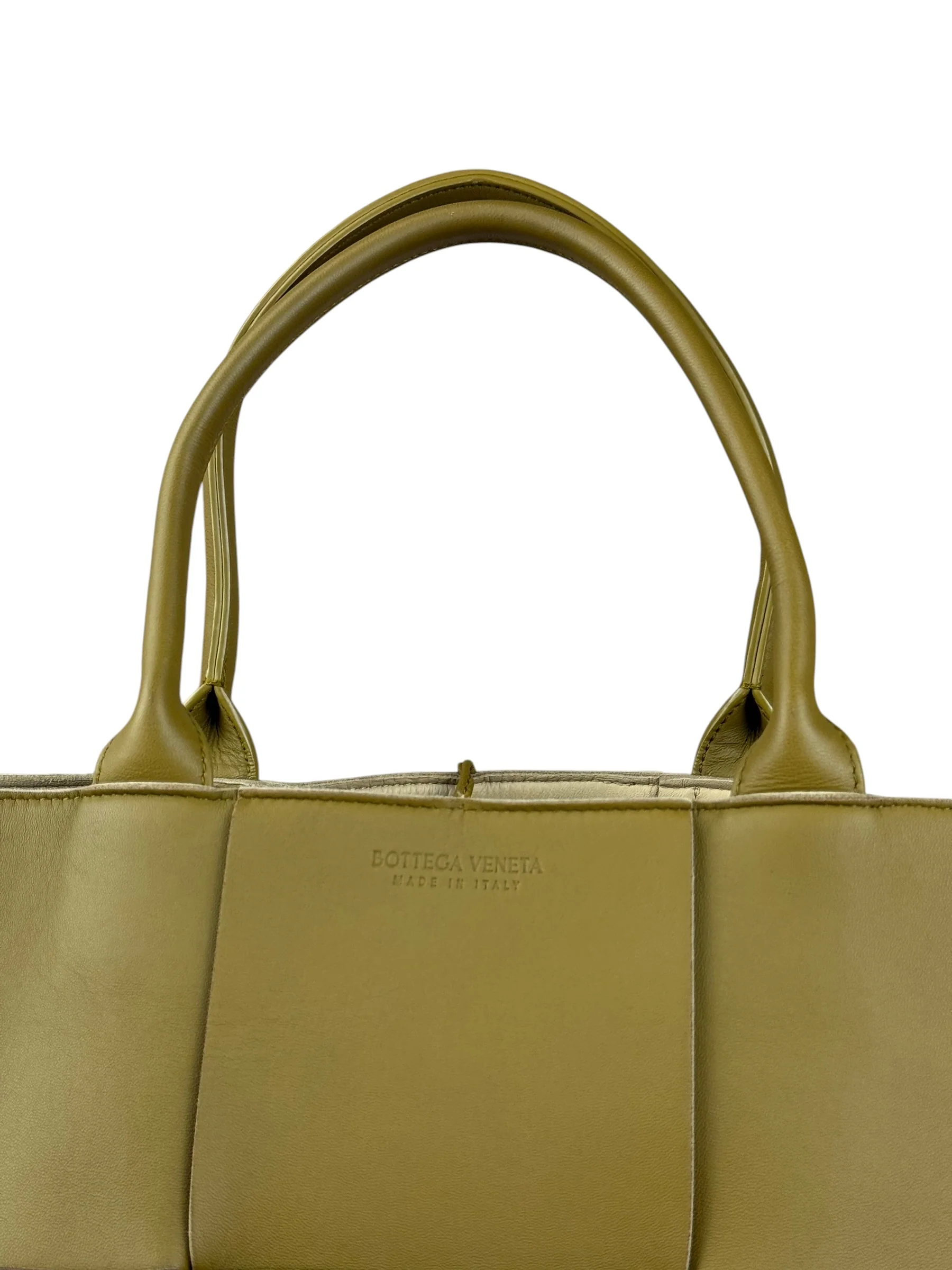 Bottega Veneta Muted Olive Intreccio Arco Woven Leather Tote - Image 3