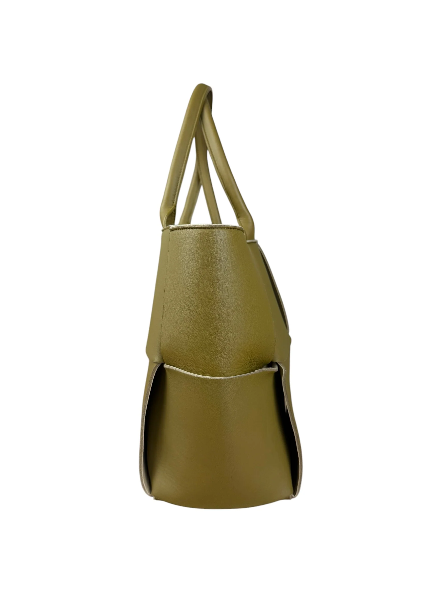 Bottega Veneta Muted Olive Intreccio Arco Woven Leather Tote - Image 5