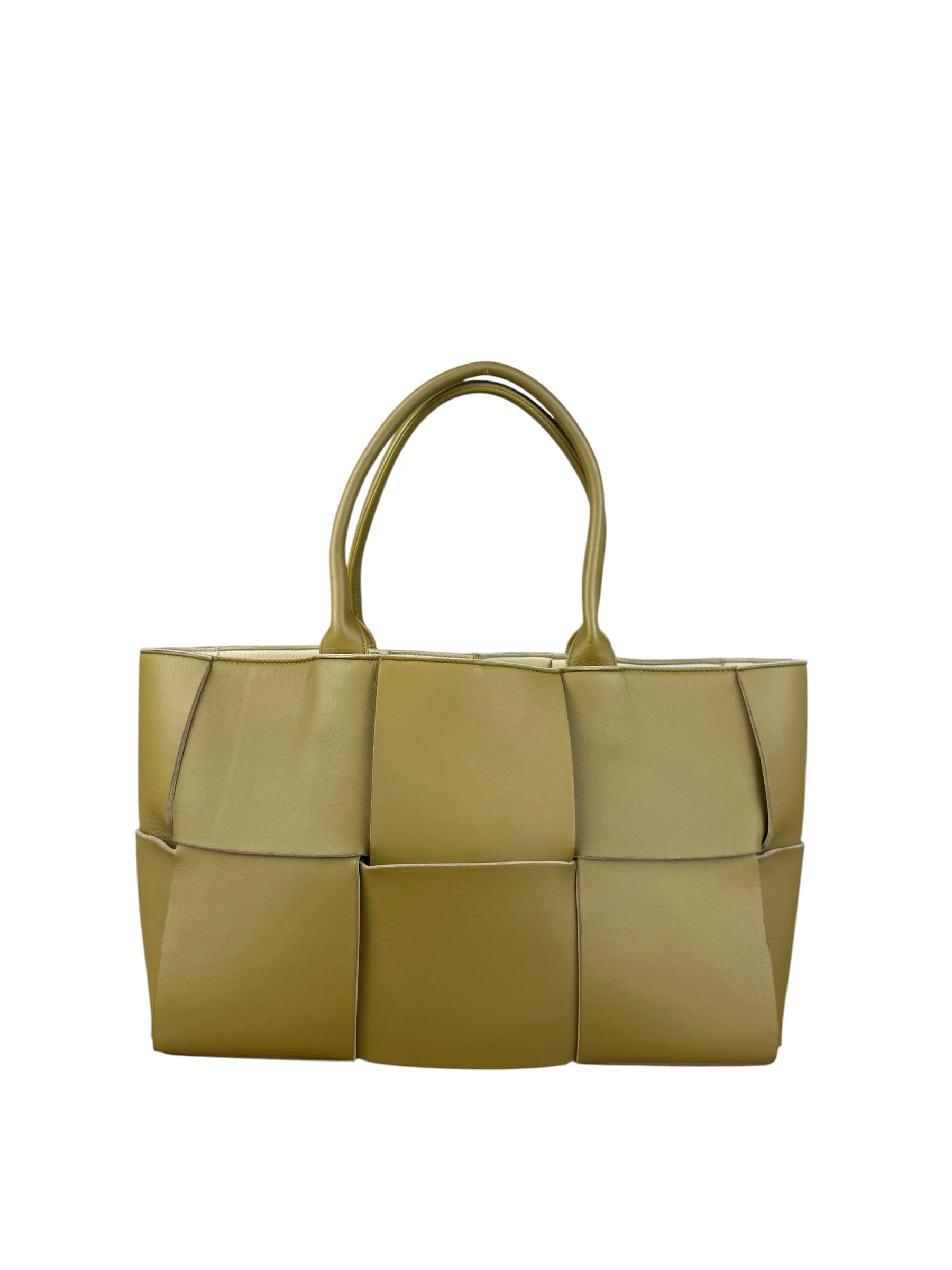 Bottega Veneta Muted Olive Intreccio Arco Woven Leather Tote - Image 6