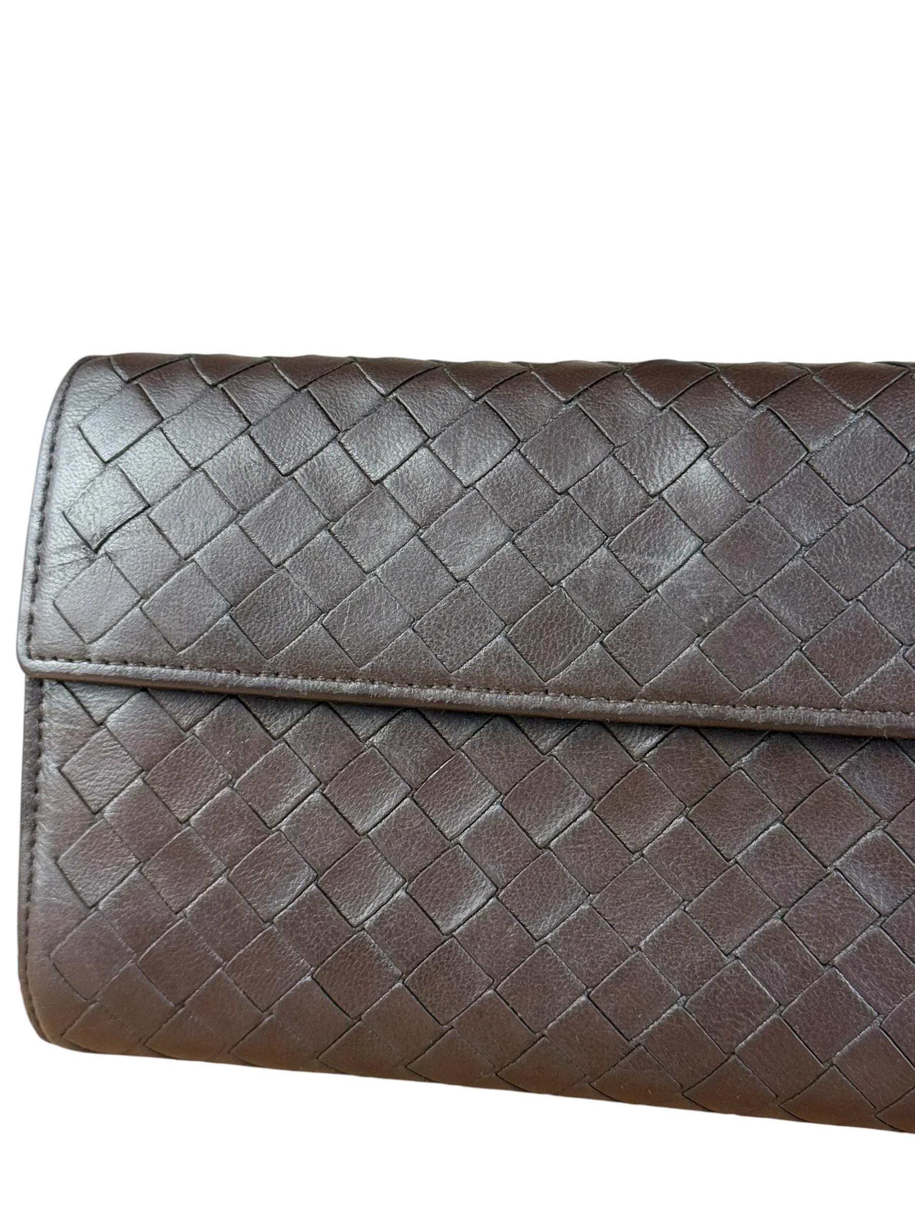 Bottega Veneta Vintage Brown Intrecciato Long Wallet - Image 3