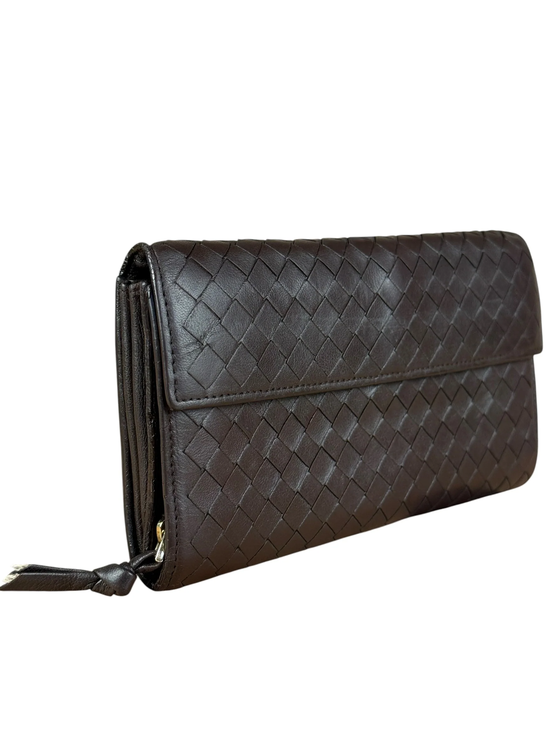 Bottega Veneta Vintage Brown Intrecciato Long Wallet - Image 5