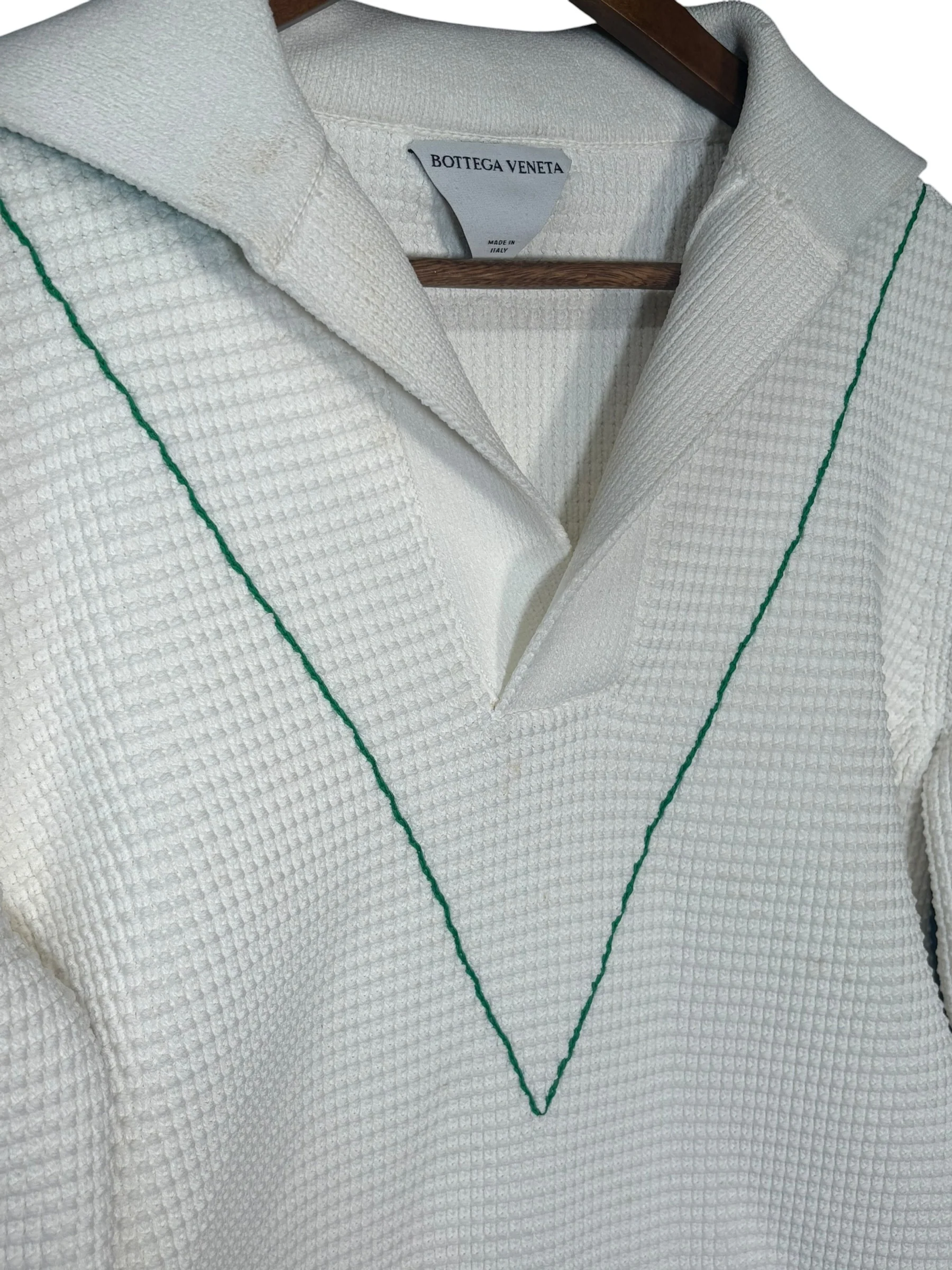 Bottega Veneta White V Nylon Blend Sweater - Image 3