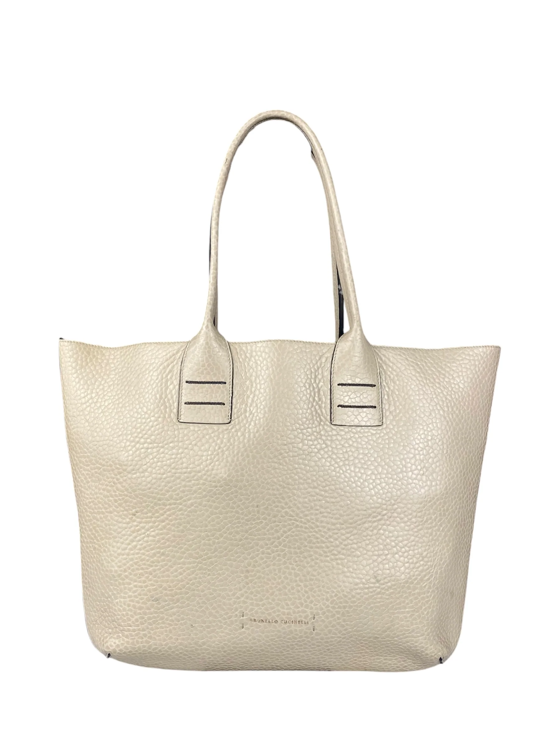 Brunello Cucinelli Cream Leather Tote