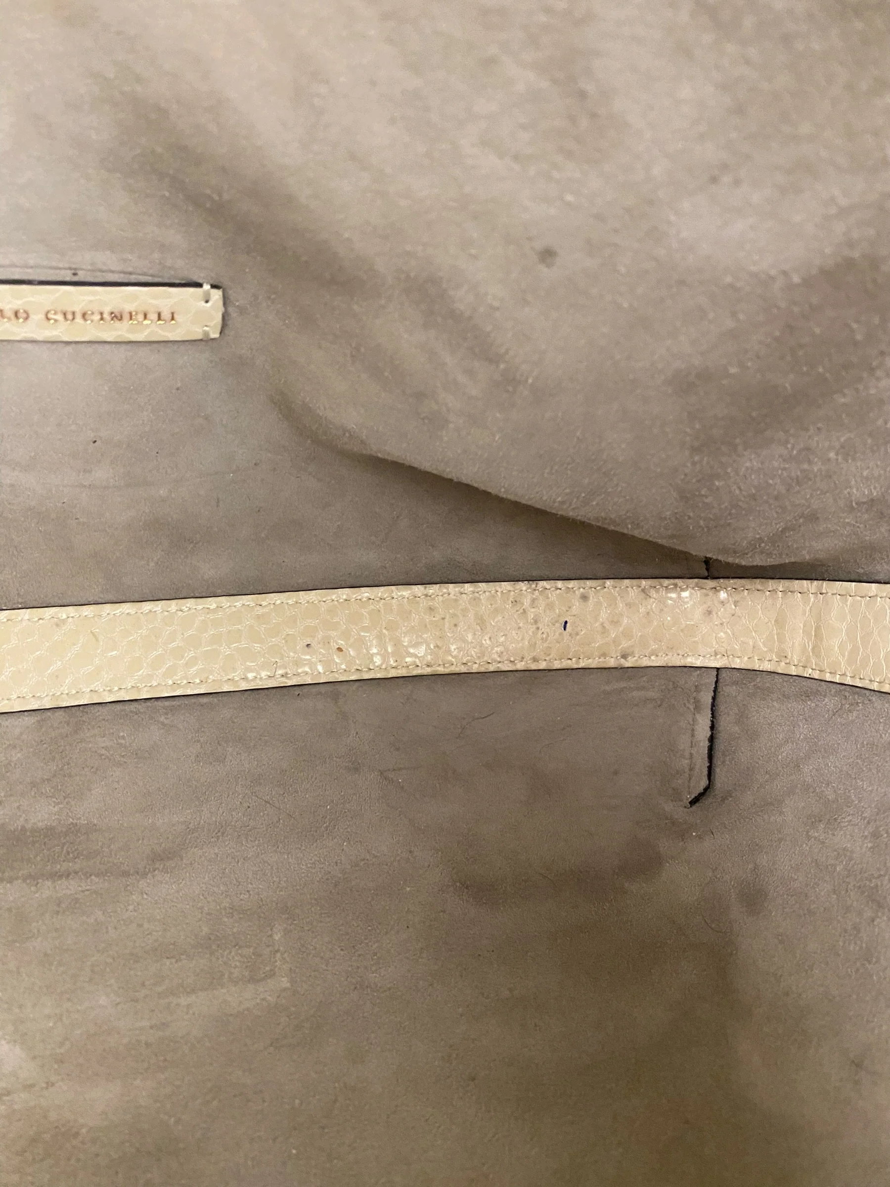 Brunello Cucinelli Cream Leather Tote - Image 10