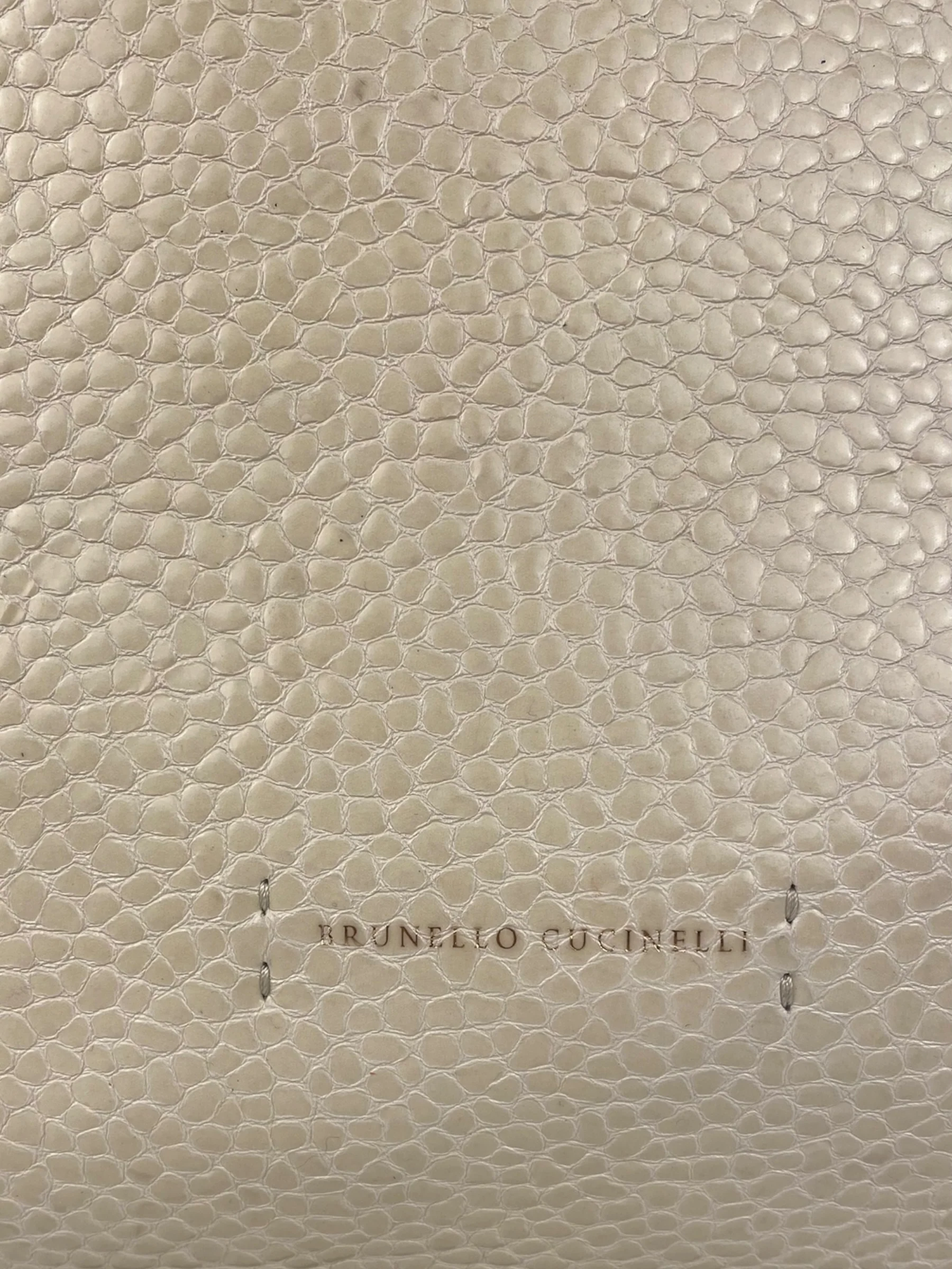 Brunello Cucinelli Cream Leather Tote - Image 12