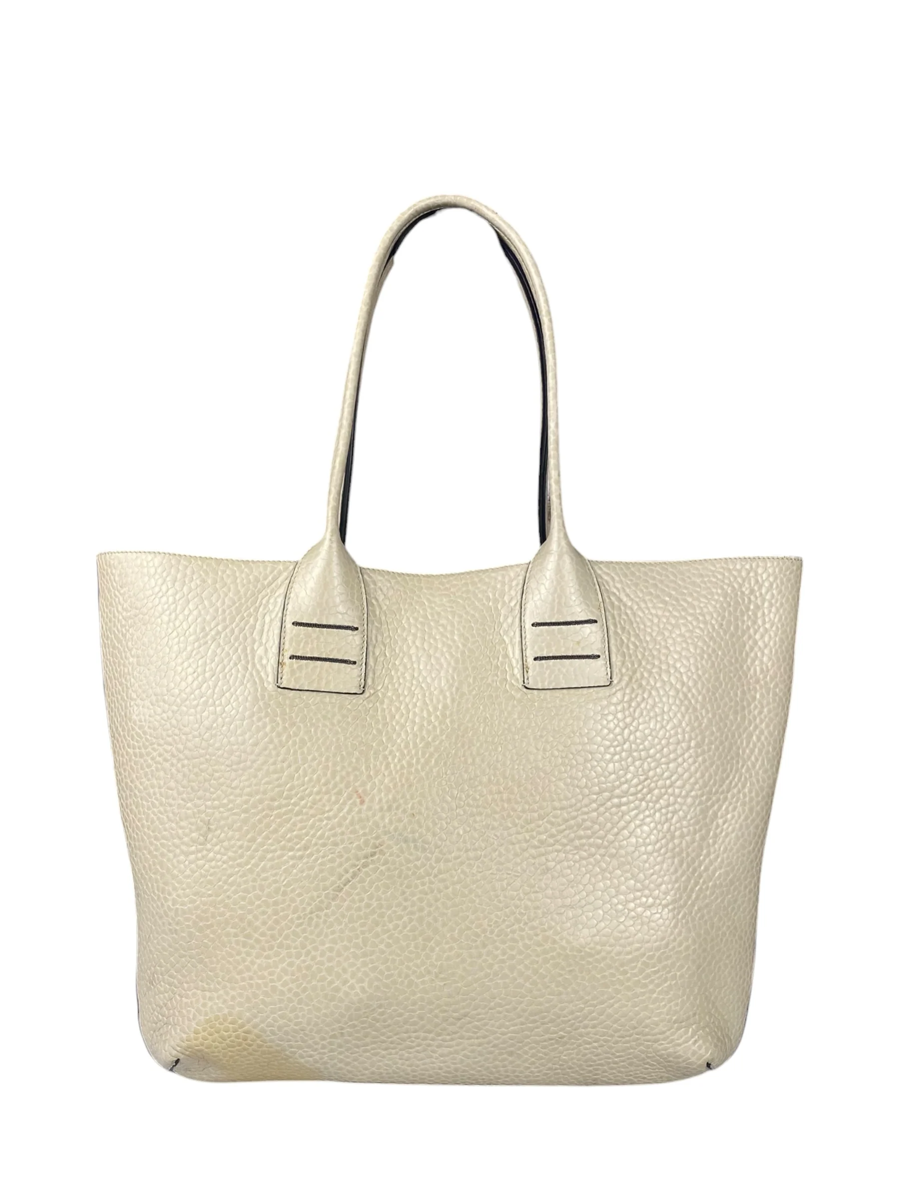 Brunello Cucinelli Cream Leather Tote - Image 2
