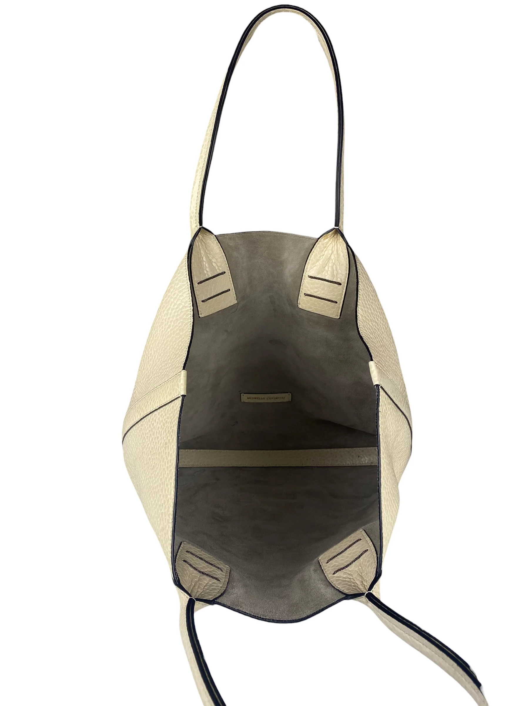 Brunello Cucinelli Cream Leather Tote - Image 8