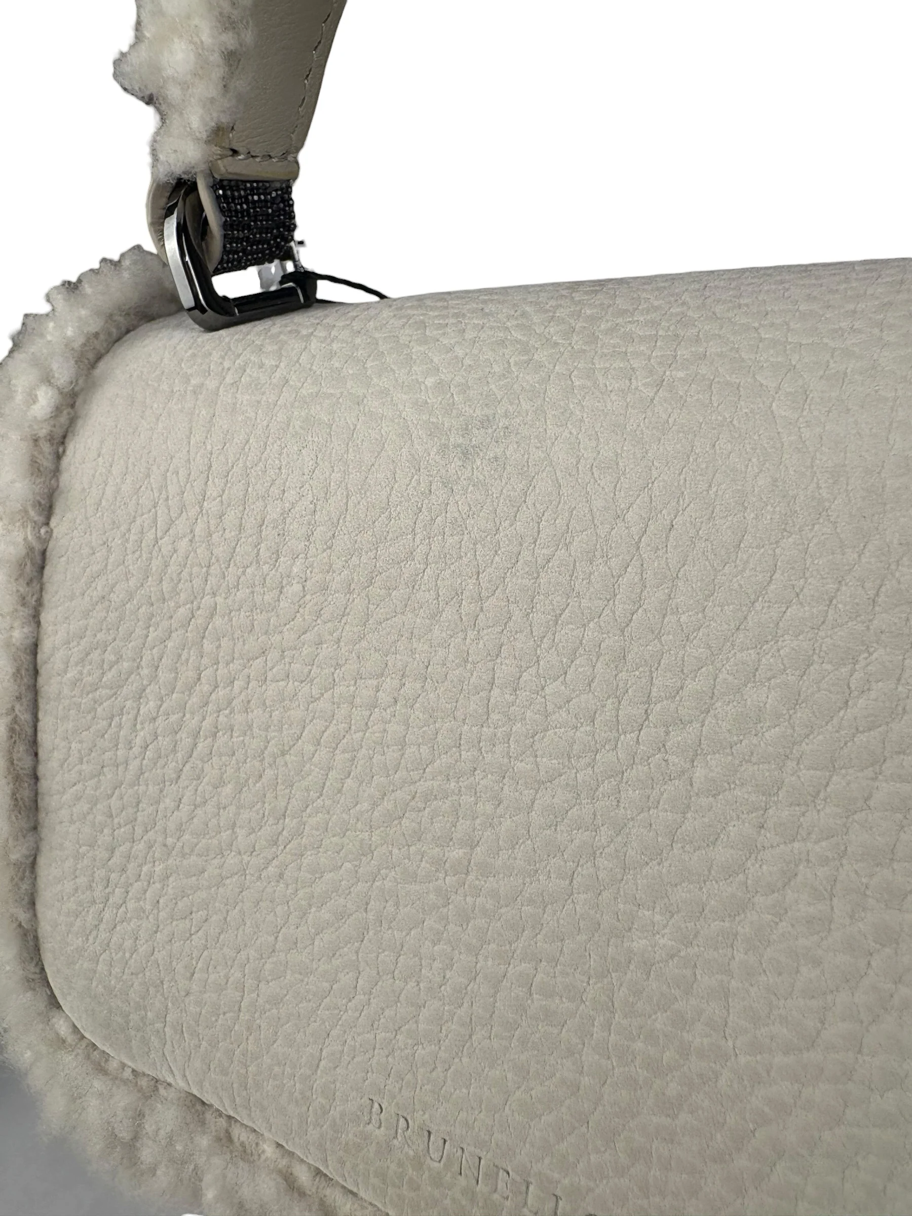 Brunello Cucinelli White Shearling Bag - Image 10