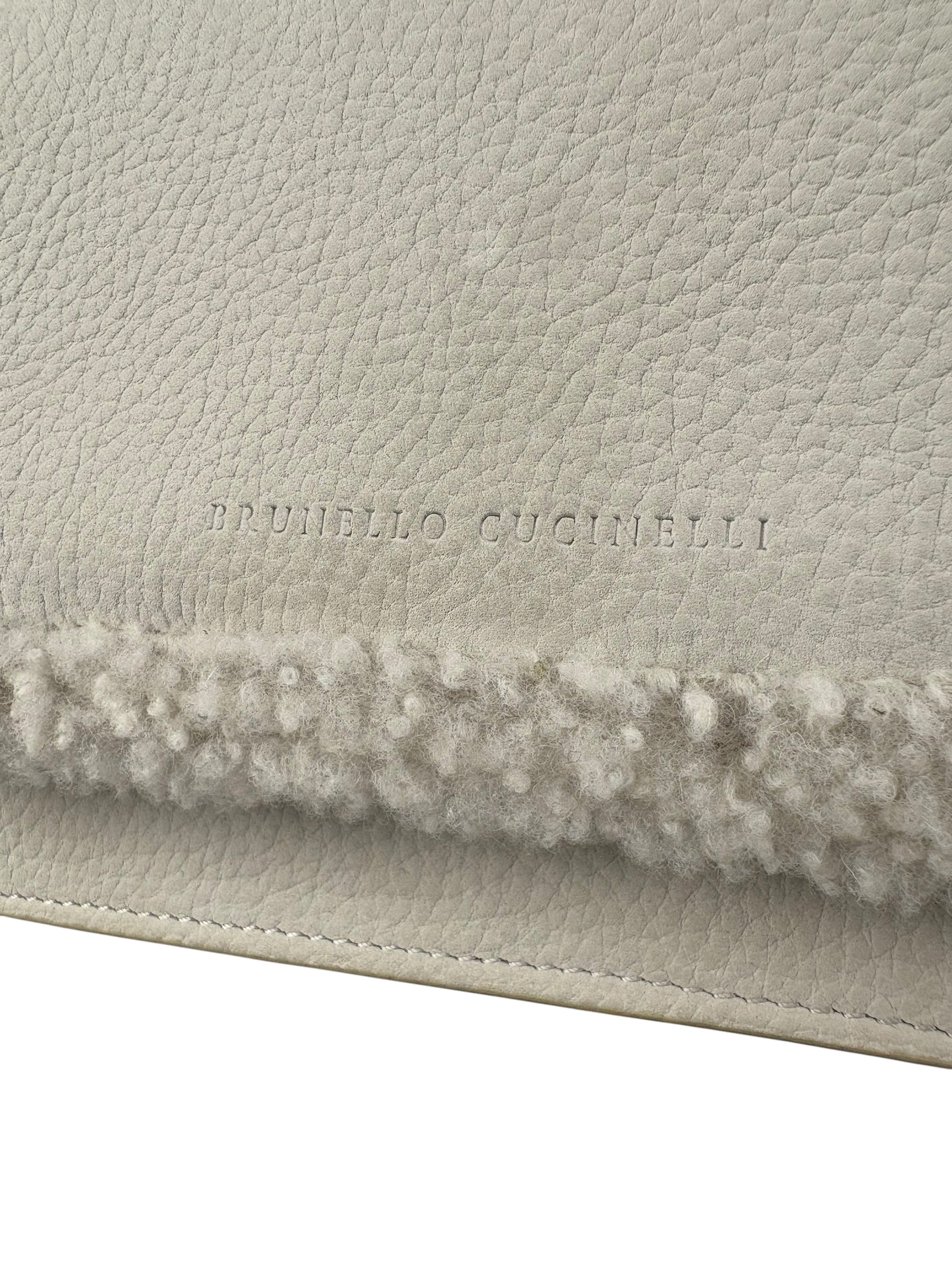 Brunello Cucinelli White Shearling Bag - Image 3