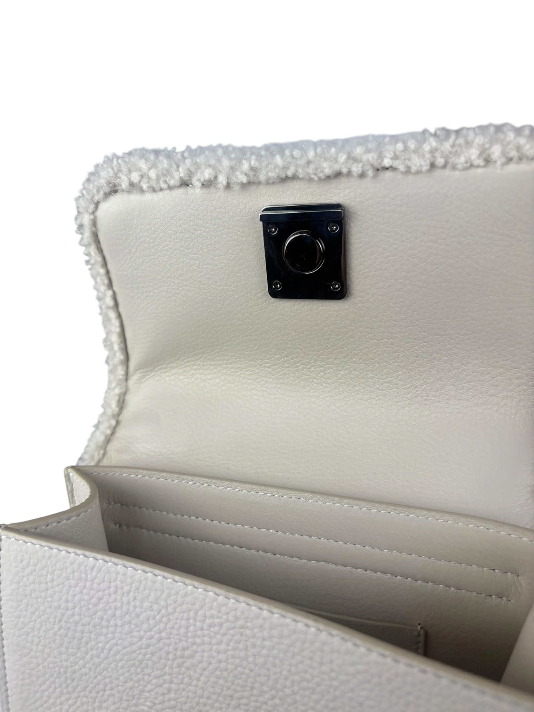 Brunello Cucinelli White Shearling Bag - Image 9