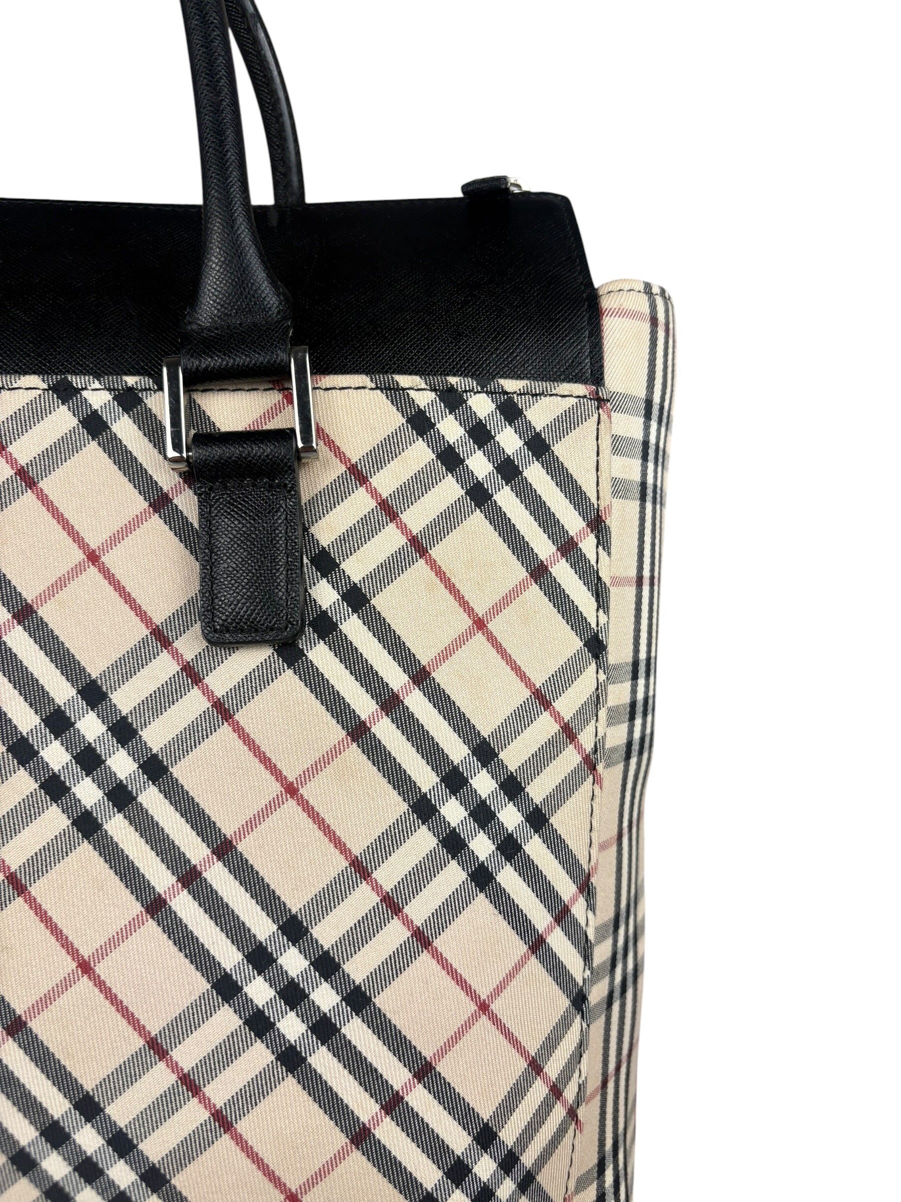 Burberry Beige Canvas Nova Check Tote Bag - Image 3