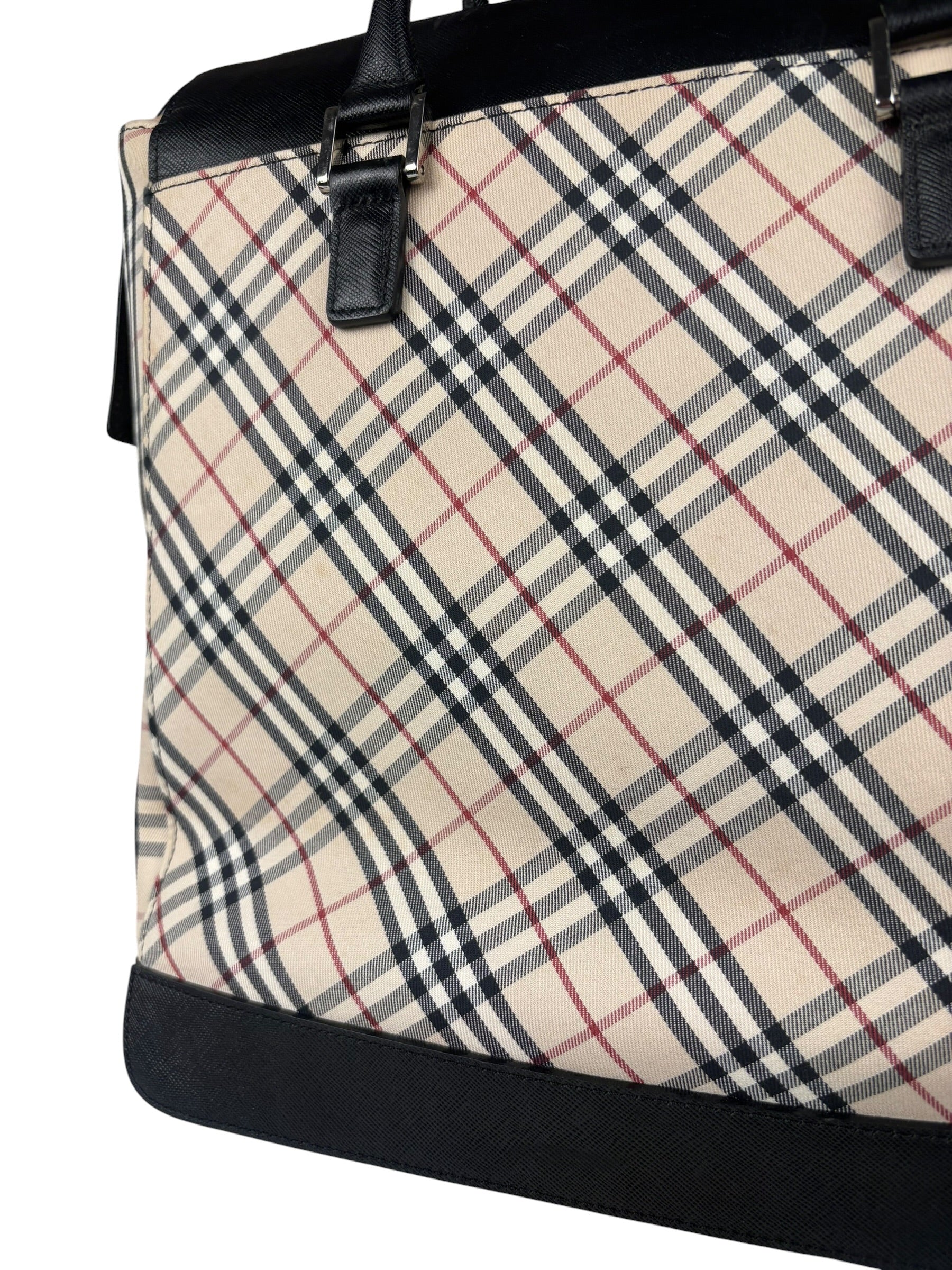 Burberry Beige Canvas Nova Check Tote Bag - Image 4