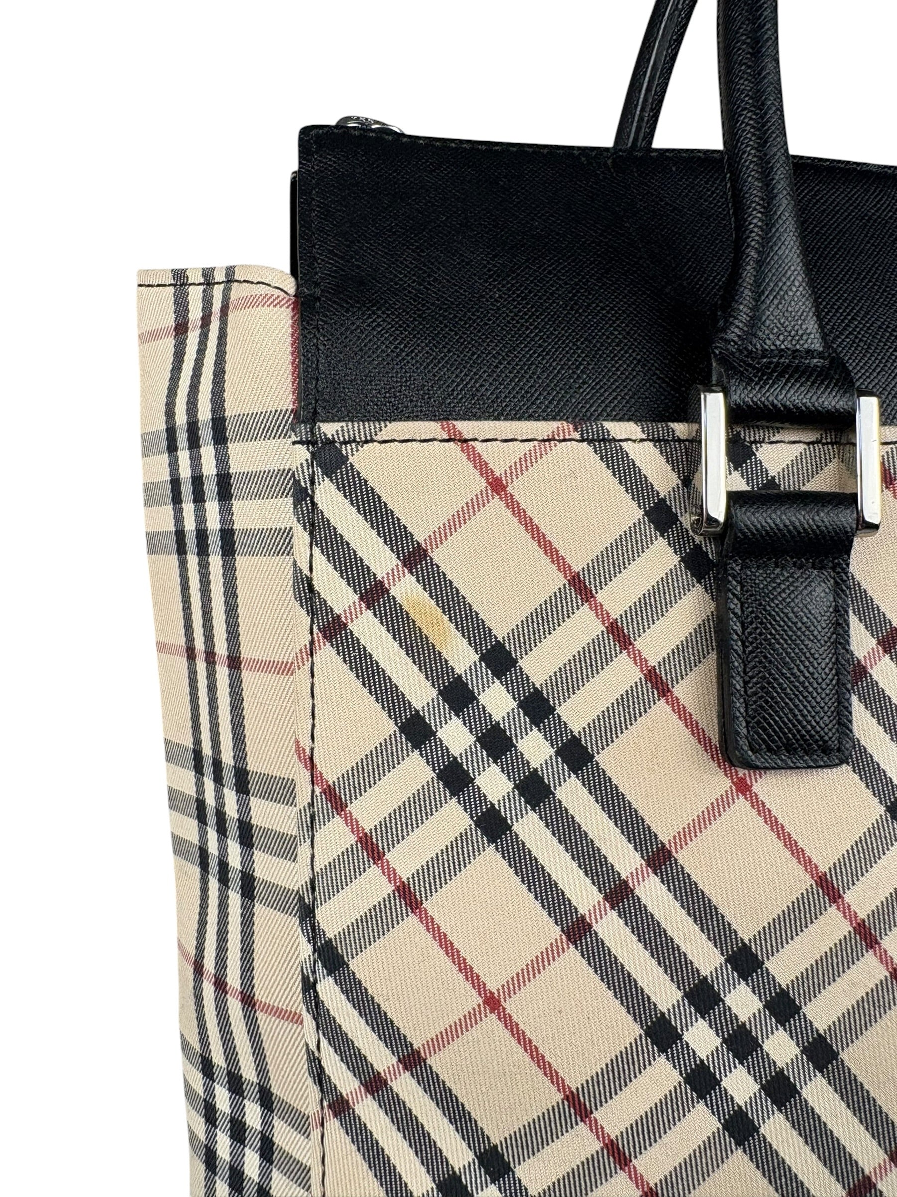 Burberry Beige Canvas Nova Check Tote Bag - Image 5
