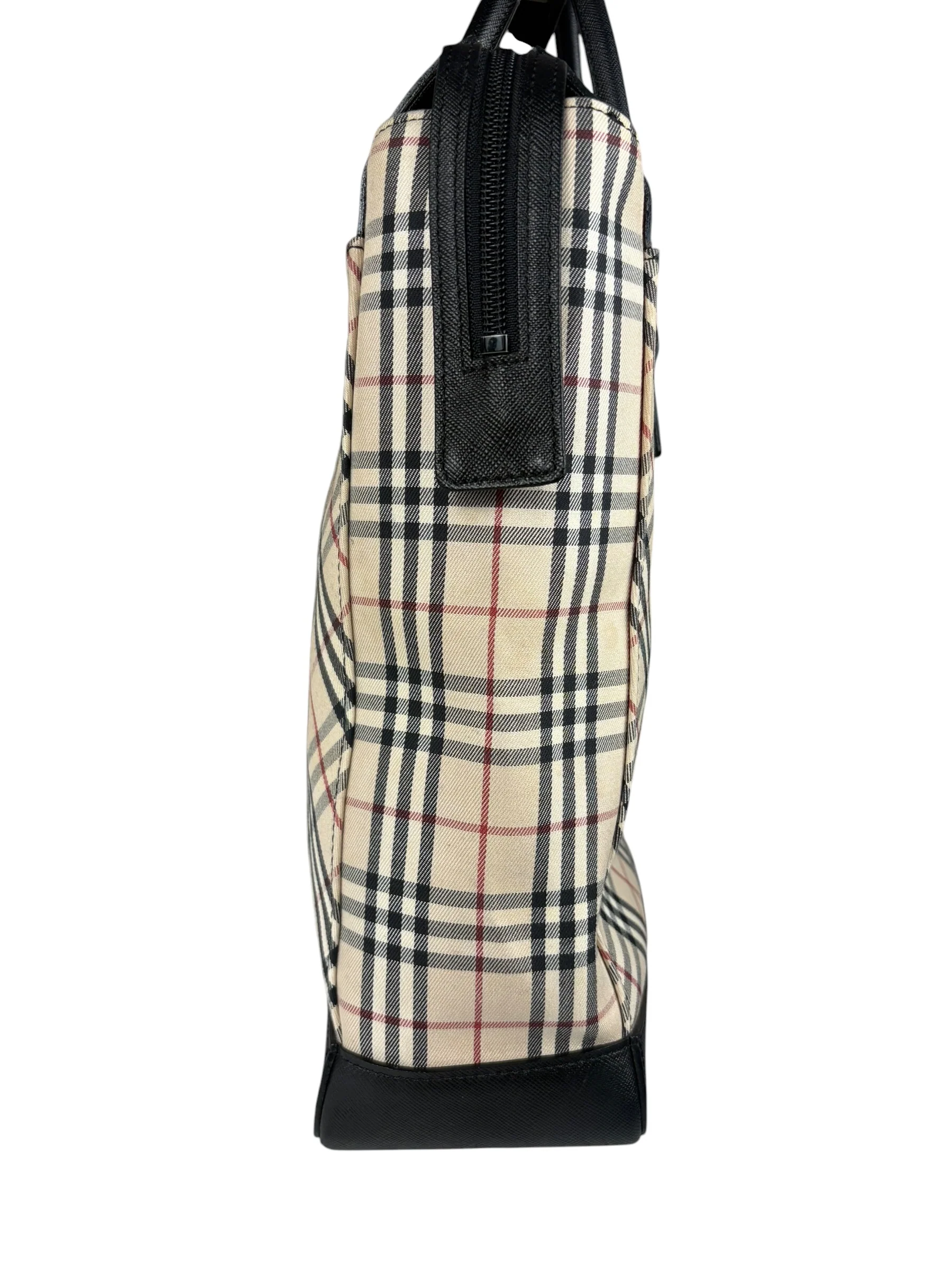 Burberry Beige Canvas Nova Check Tote Bag - Image 6