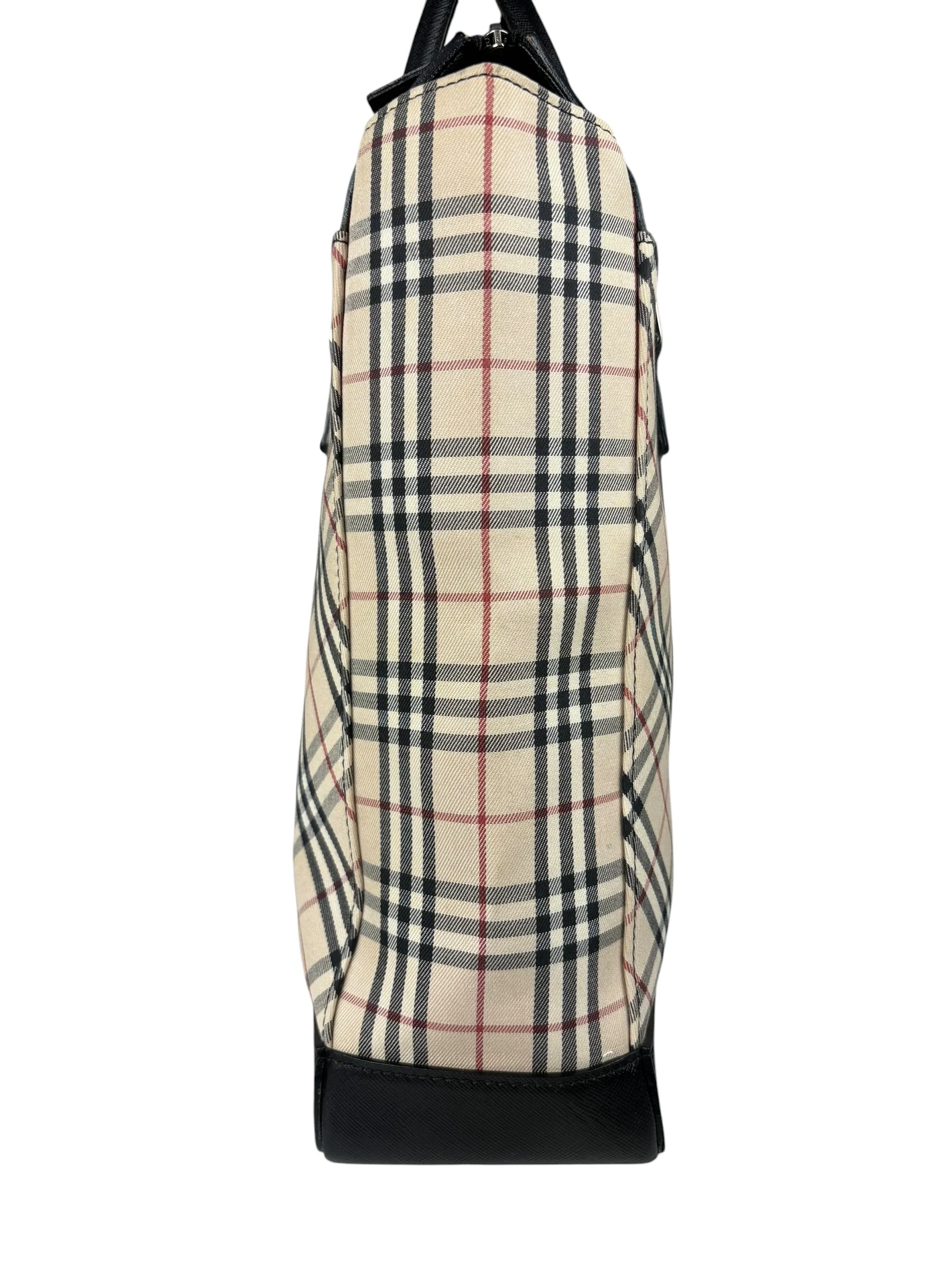 Burberry Beige Canvas Nova Check Tote Bag - Image 7