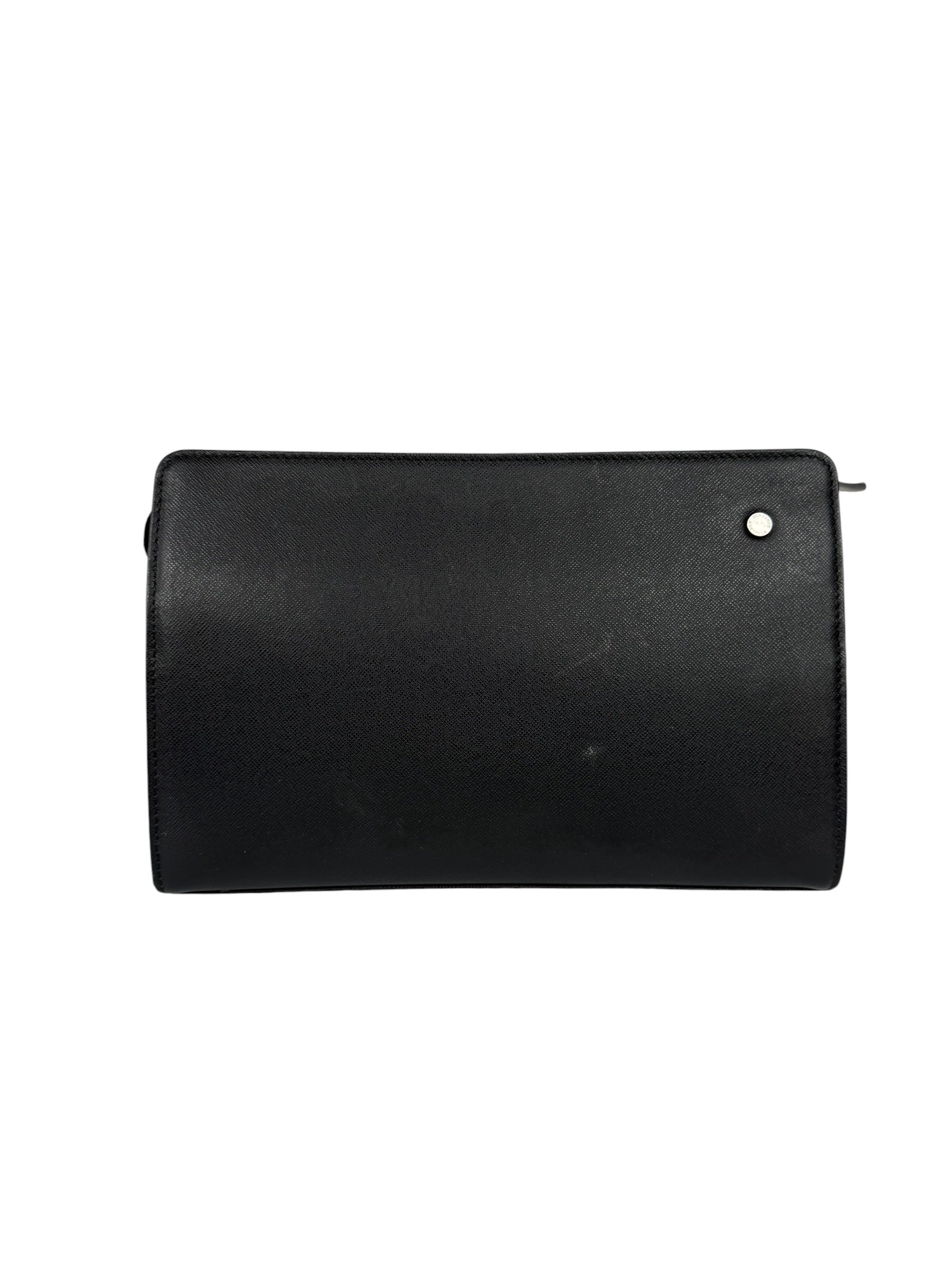 Burberry Black Leather Zip Clutch Pouch - Image 11