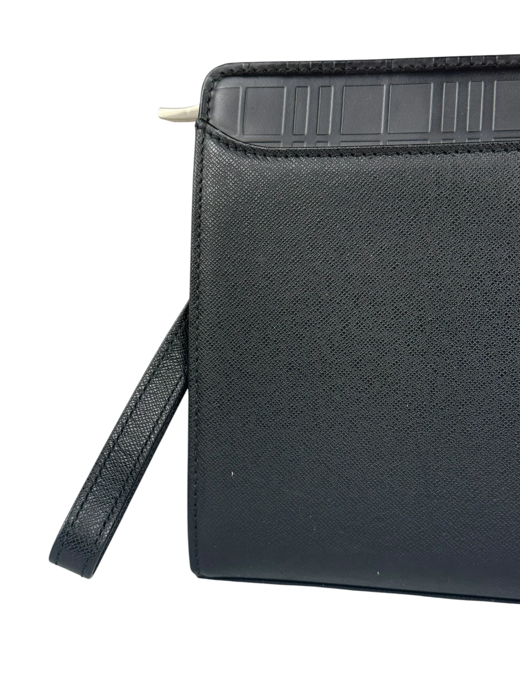 Burberry Black Leather Zip Clutch Pouch - Image 5