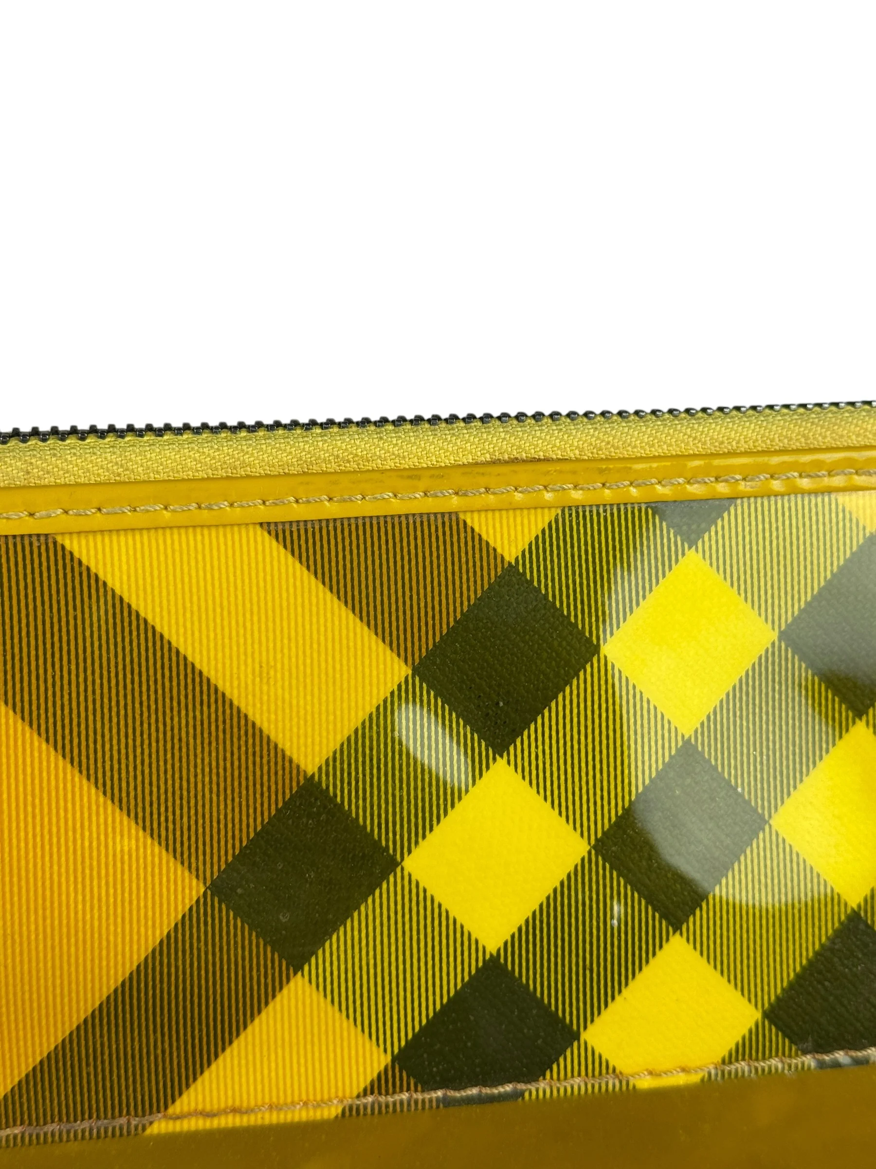 Burberry Yellow Vinyl Check Cosmetic Pouch - Image 11