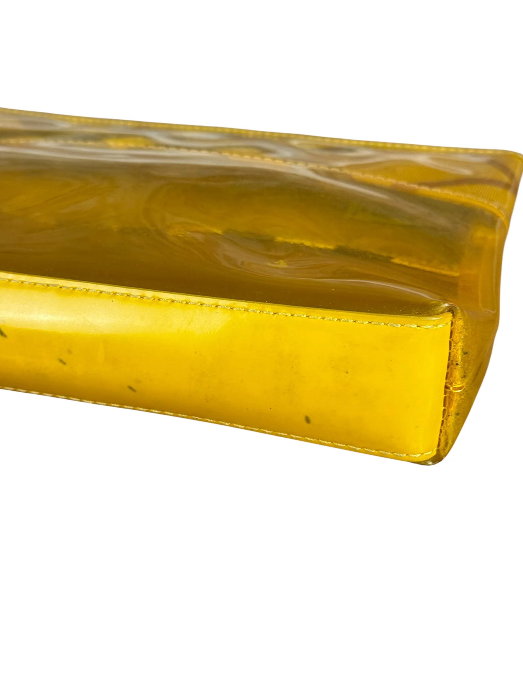 Burberry Yellow Vinyl Check Cosmetic Pouch - Image 8