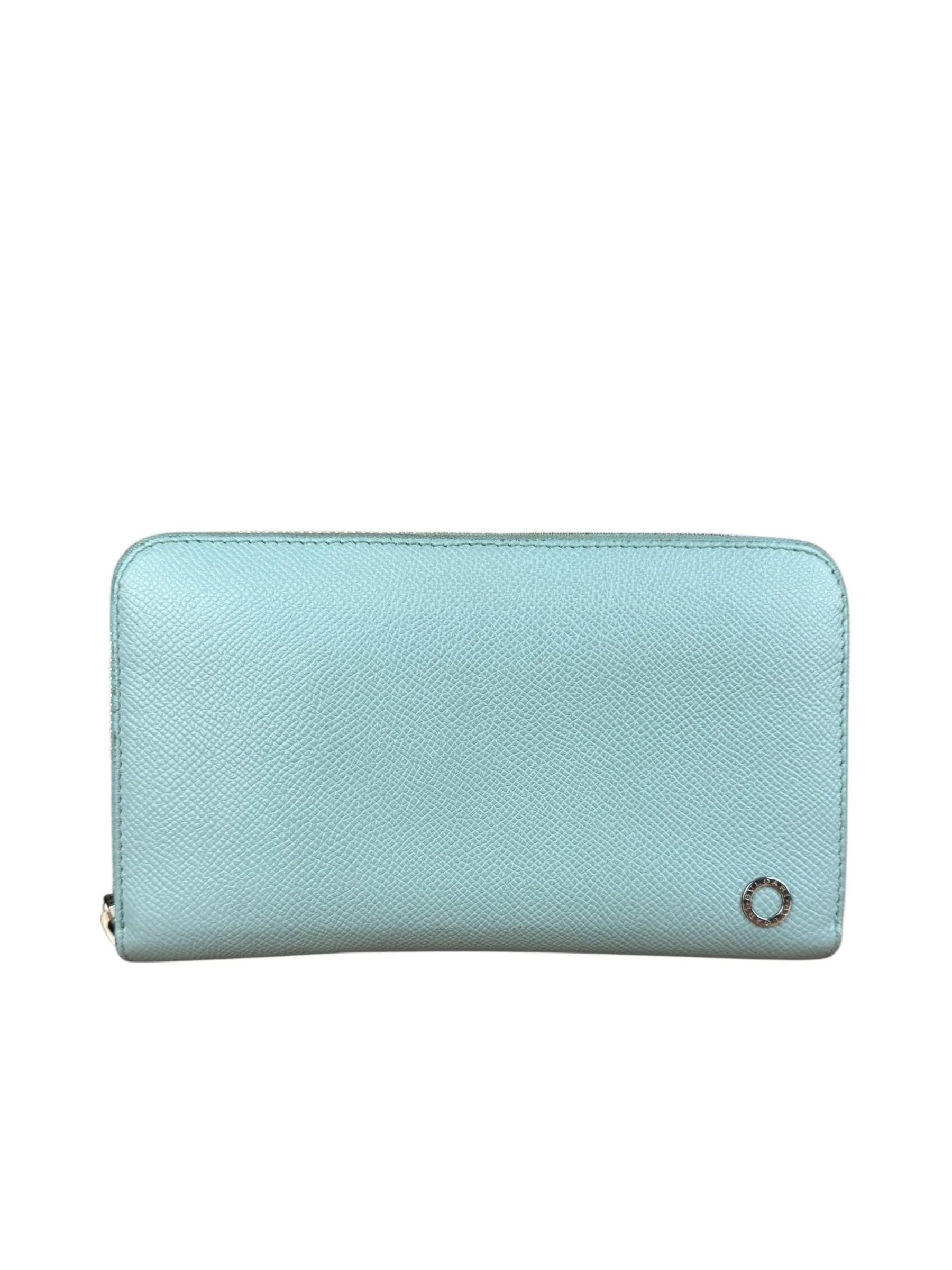 Bvlgari Blue Leather Long Zippy Wallet