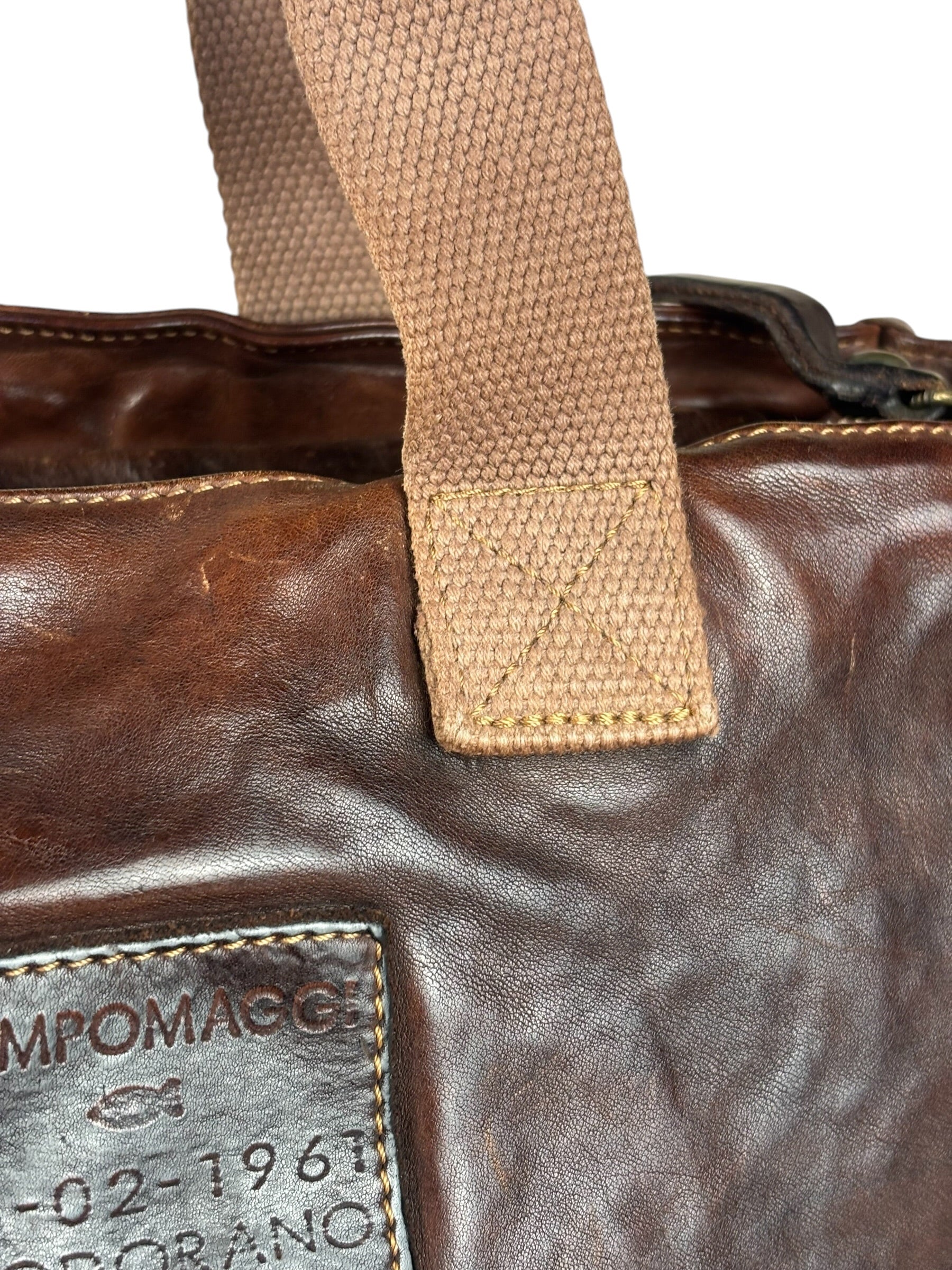 Campomaggi Dark Brown Leather 2 Way Tote - Image 14